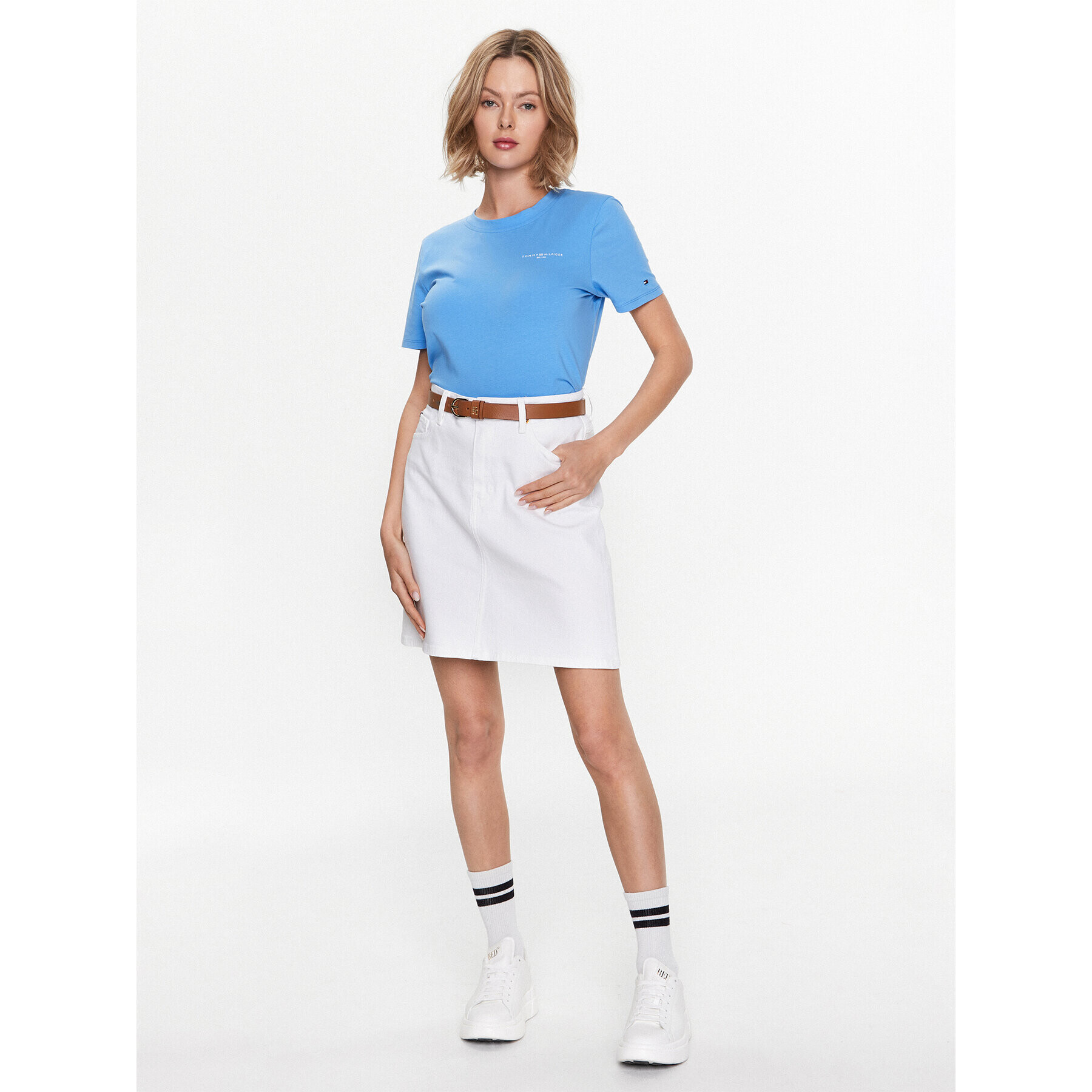 Tommy Hilfiger Тишърт 1985 WW0WW37877 Син Regular Fit - Pepit.bg