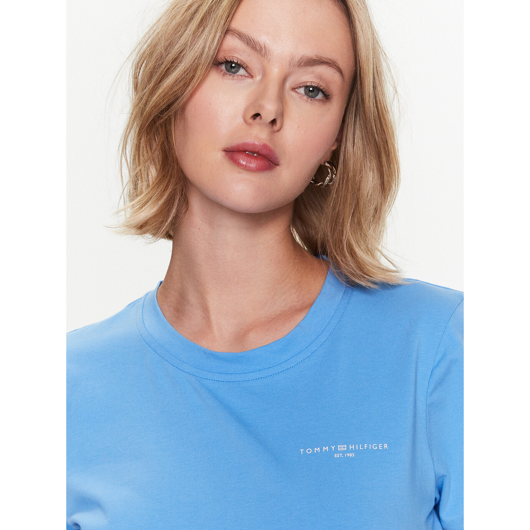 Tommy Hilfiger Тишърт 1985 WW0WW37877 Син Regular Fit - Pepit.bg