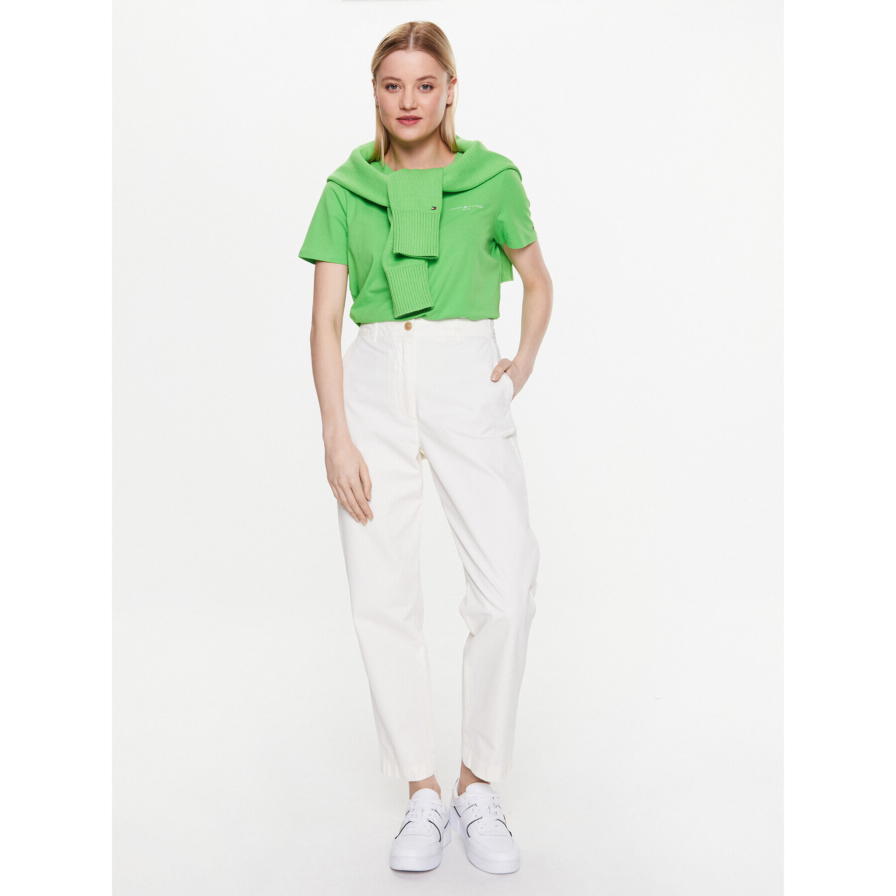 Tommy Hilfiger Тишърт 1985 WW0WW37877 Зелен Regular Fit - Pepit.bg