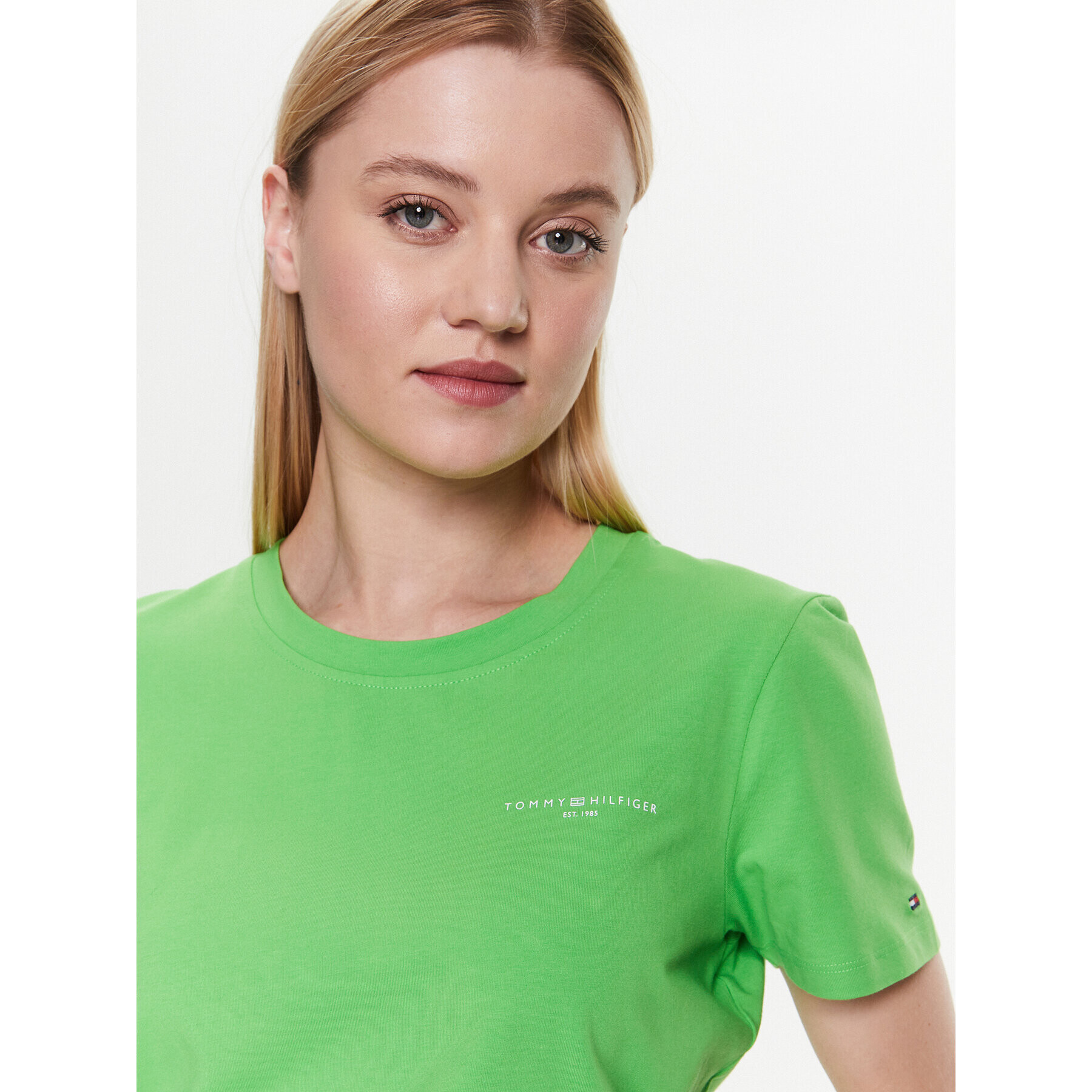 Tommy Hilfiger Тишърт 1985 WW0WW37877 Зелен Regular Fit - Pepit.bg