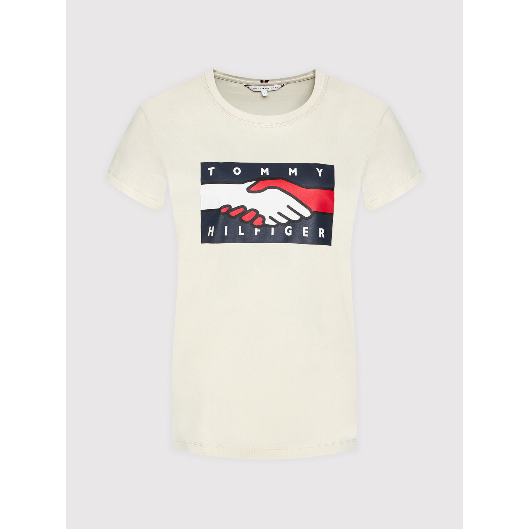 Tommy Hilfiger Тишърт Abo Earth Day Flag WW0WW32327 Бежов Regular Fit - Pepit.bg