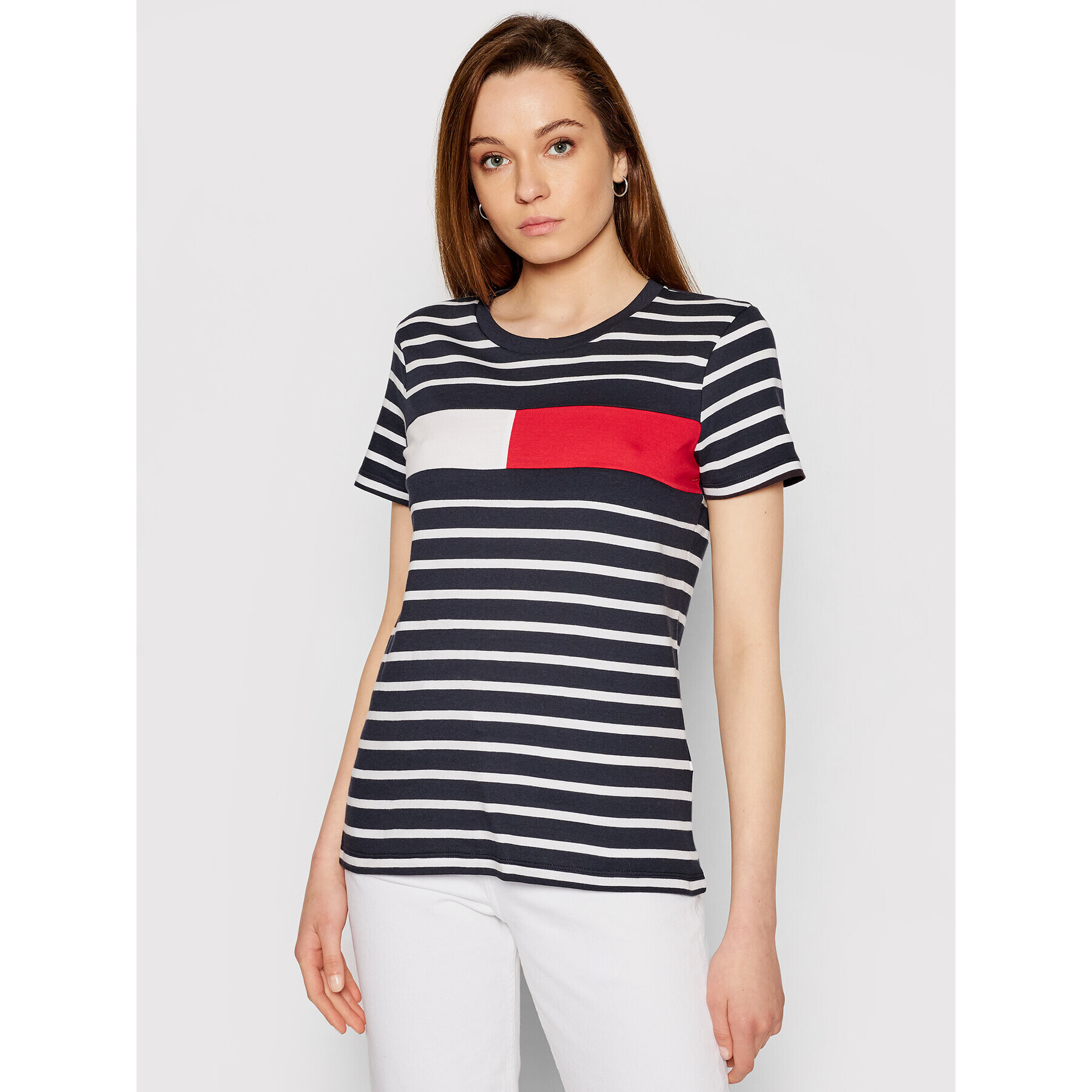 Tommy Hilfiger Тишърт Abo Flag WW0WW32439 Тъмносин Regular Fit - Pepit.bg