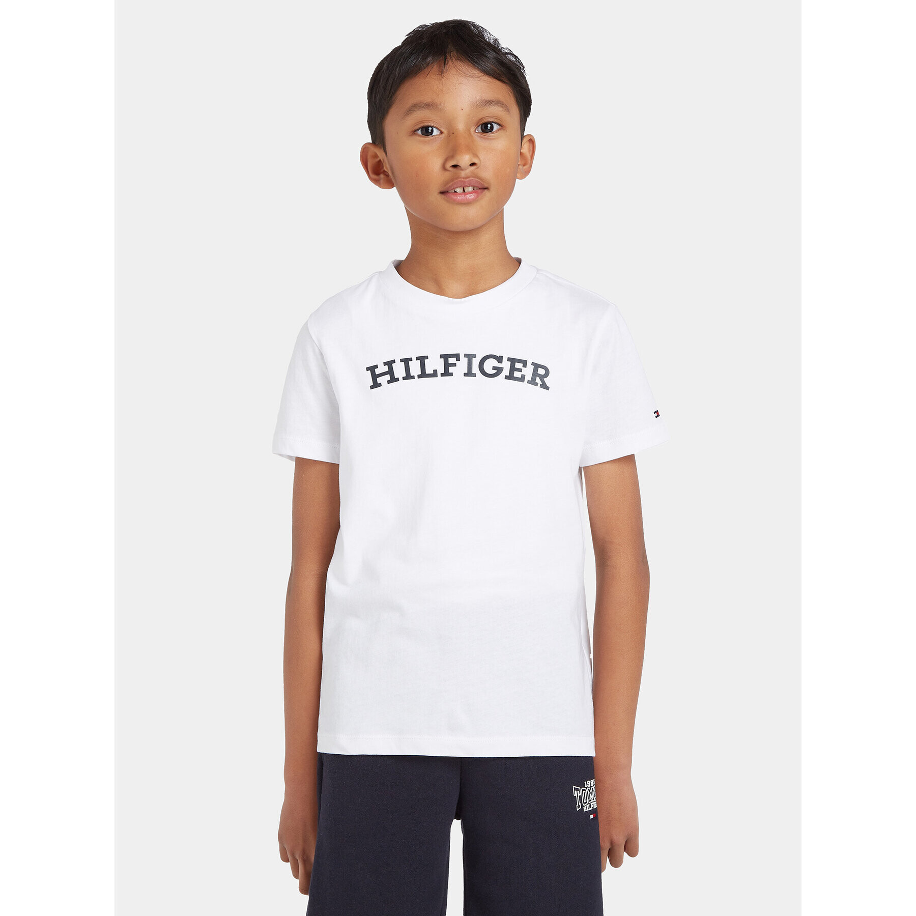 Tommy Hilfiger Тишърт Arched KB0KB08333 D Бял Regular Fit - Pepit.bg