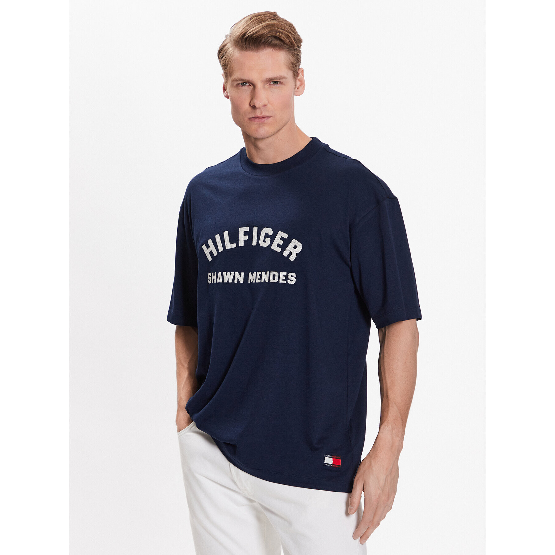 Tommy Hilfiger Тишърт Archive MW0MW31189 Тъмносин Relaxed Fit - Pepit.bg