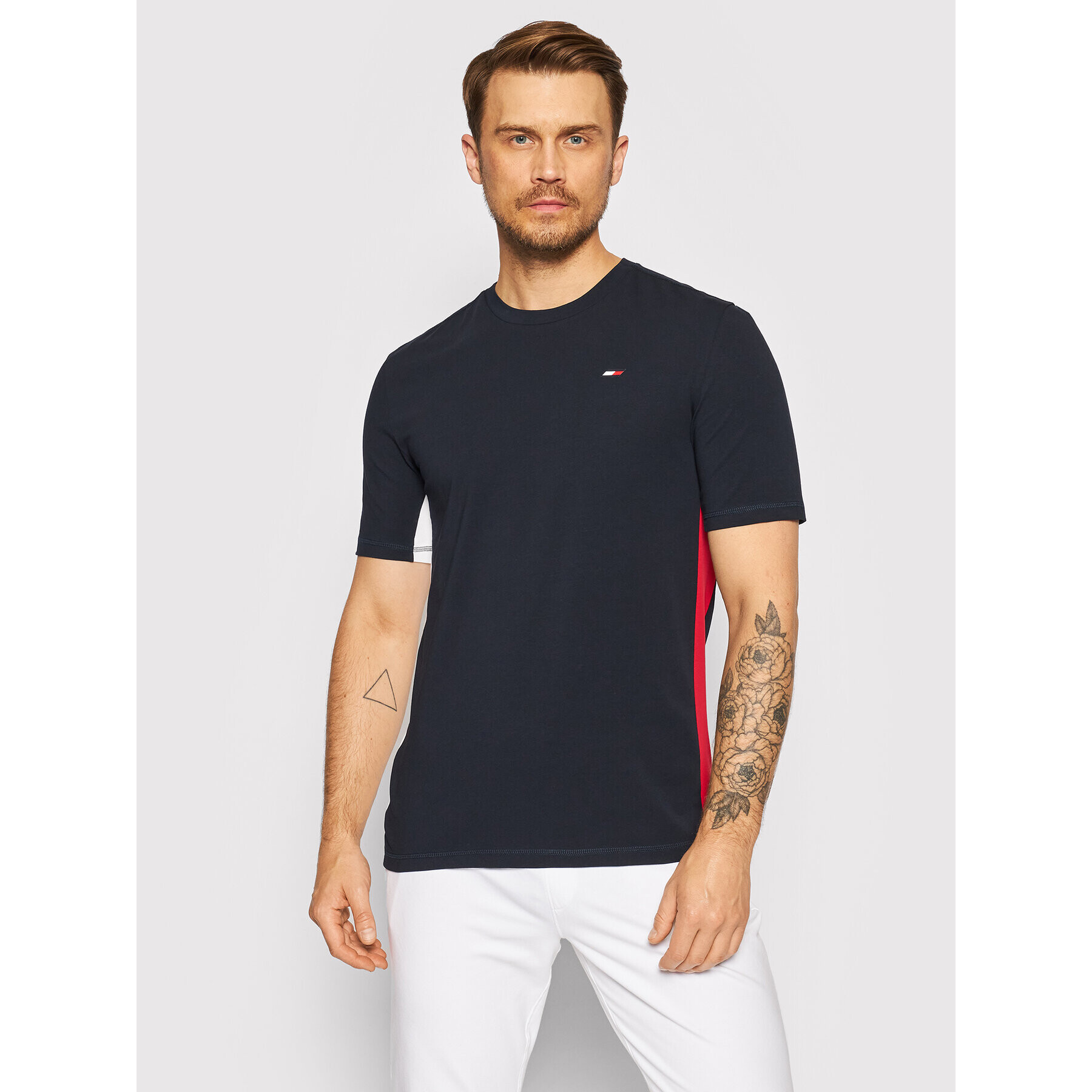 Tommy Hilfiger Тишърт Blocked MW0MW18585 Тъмносин Regular Fit - Pepit.bg