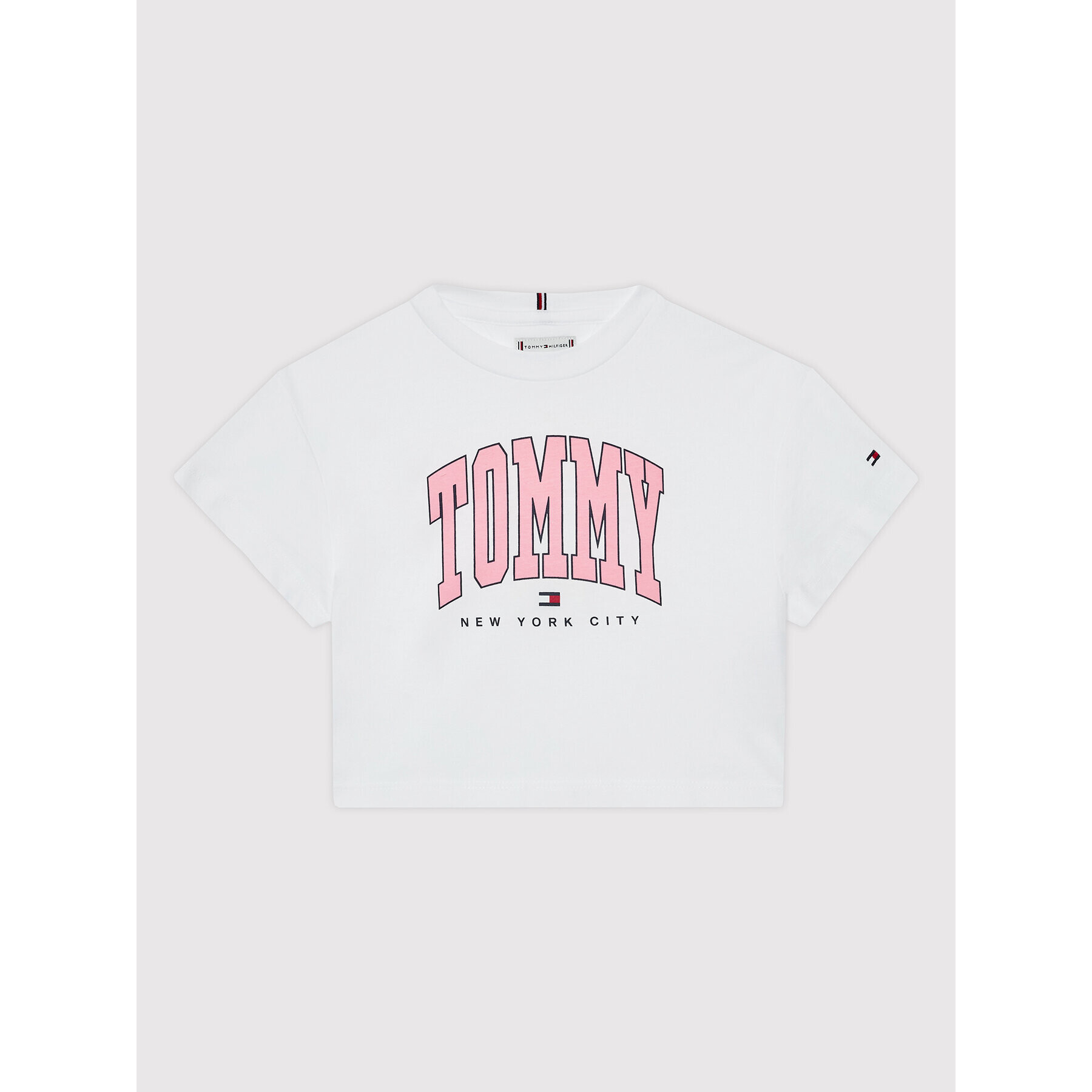 Tommy Hilfiger Тишърт Bold Varsity KG0KG06504 Бял Regular Fit - Pepit.bg