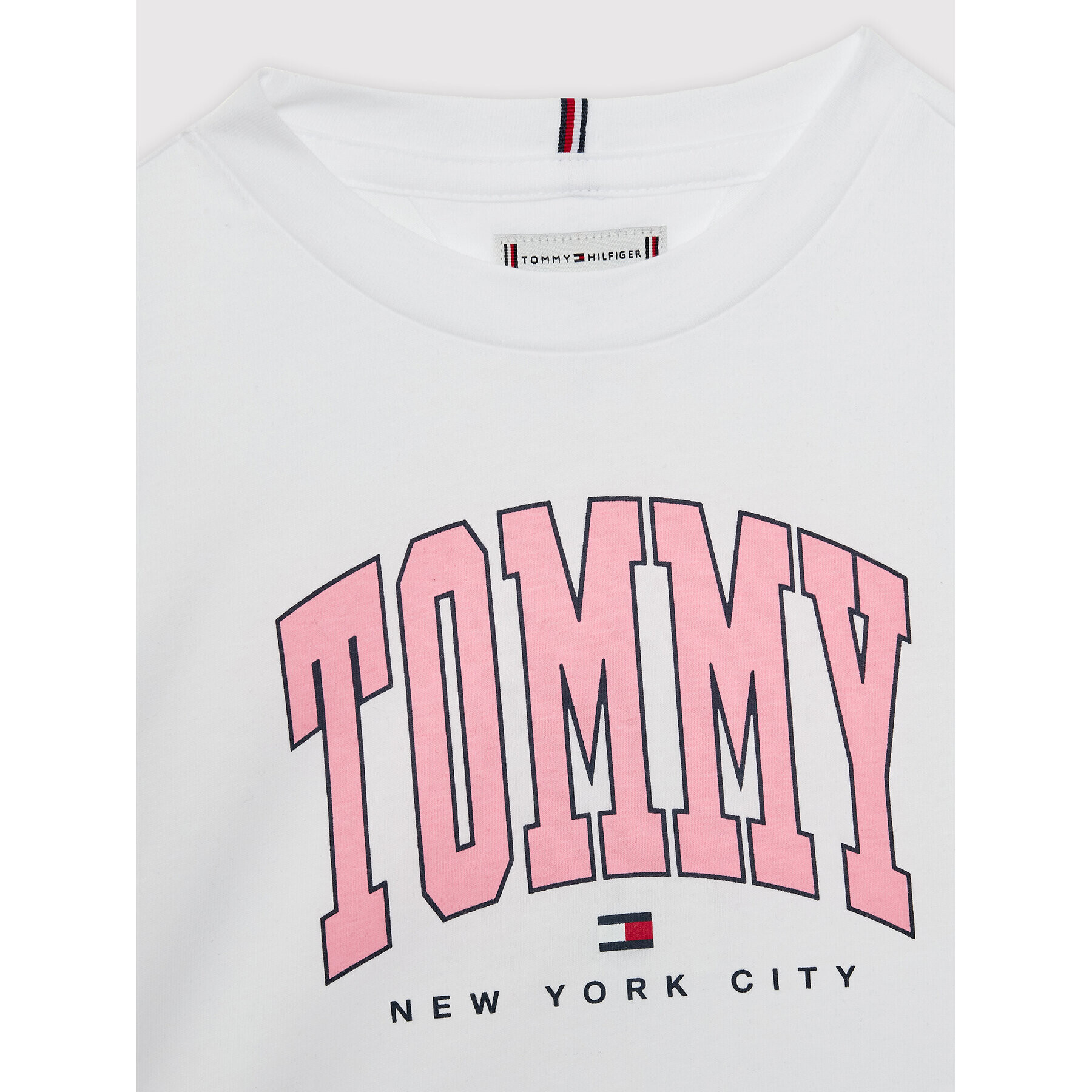 Tommy Hilfiger Тишърт Bold Varsity KG0KG06504 Бял Regular Fit - Pepit.bg