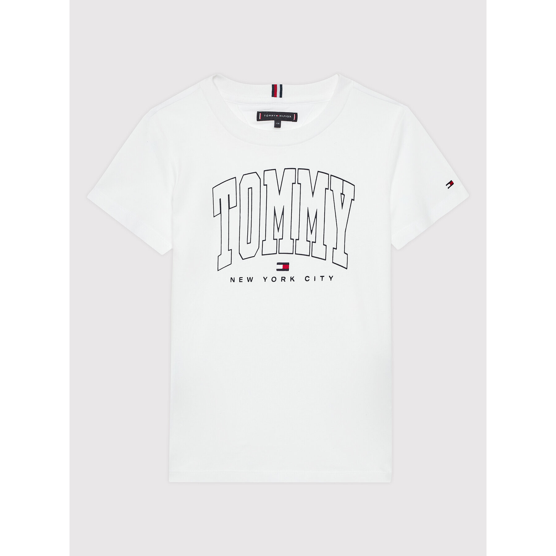 Tommy Hilfiger Тишърт Bold Varsity Logo KB0KB07287 D Бял Regular Fit - Pepit.bg