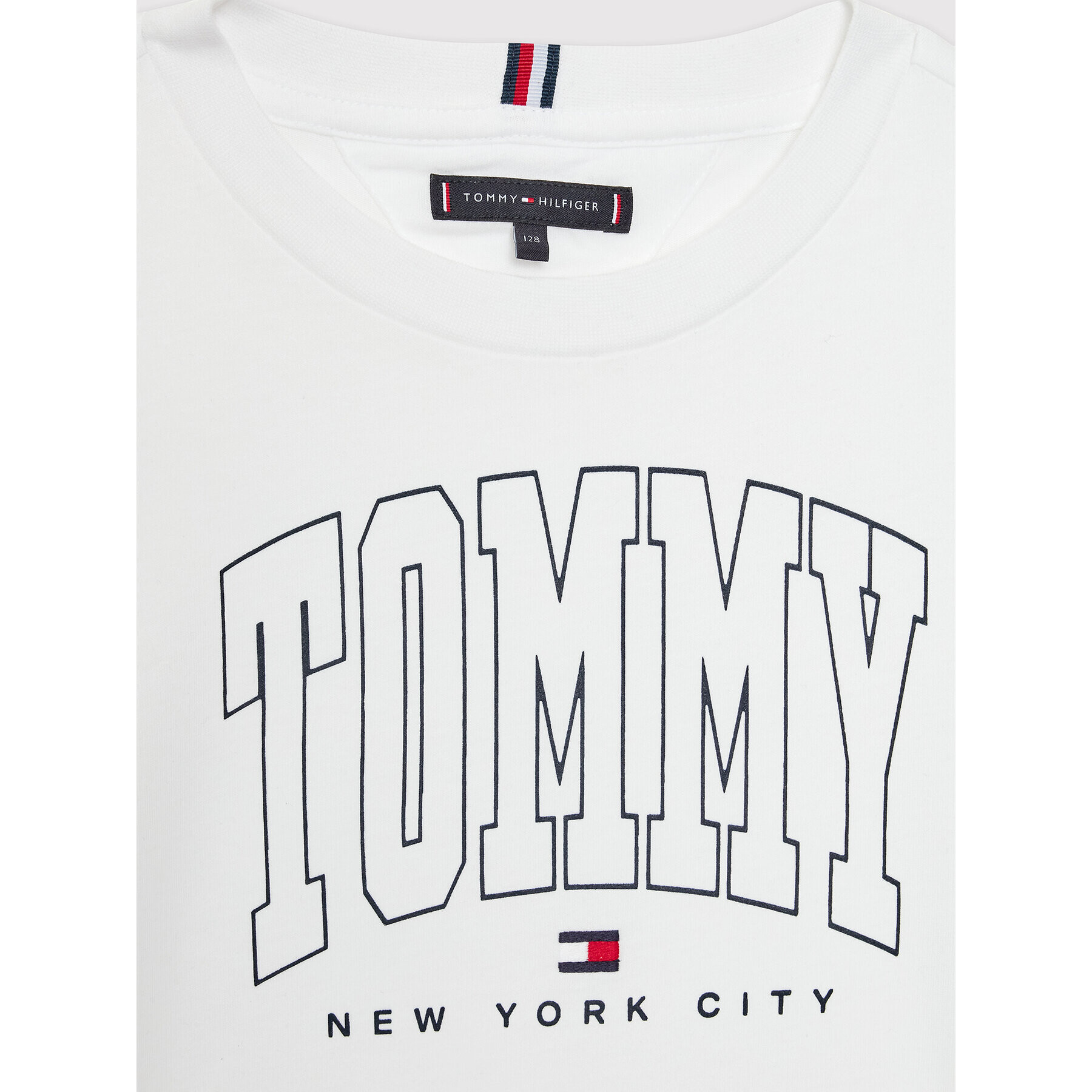 Tommy Hilfiger Тишърт Bold Varsity Logo KB0KB07287 D Бял Regular Fit - Pepit.bg