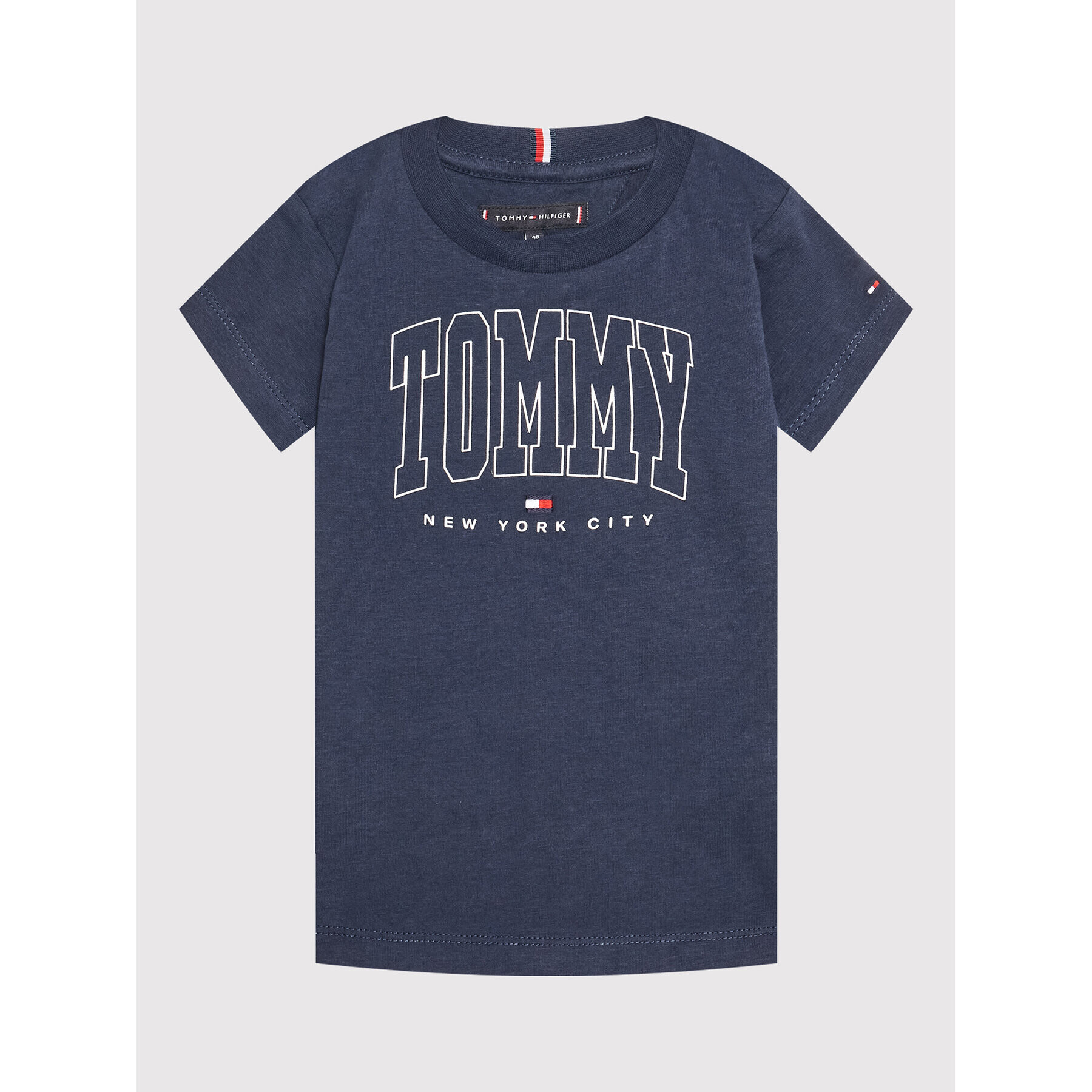 Tommy Hilfiger Тишърт Bold Varsity Logo KB0KB07287 D Тъмносин Regular Fit - Pepit.bg