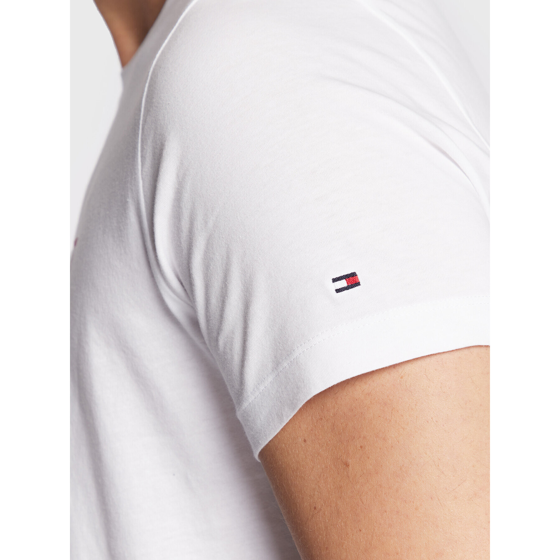 Tommy Hilfiger Тишърт Box Outline MW0MW28217 Бял Slim Fit - Pepit.bg