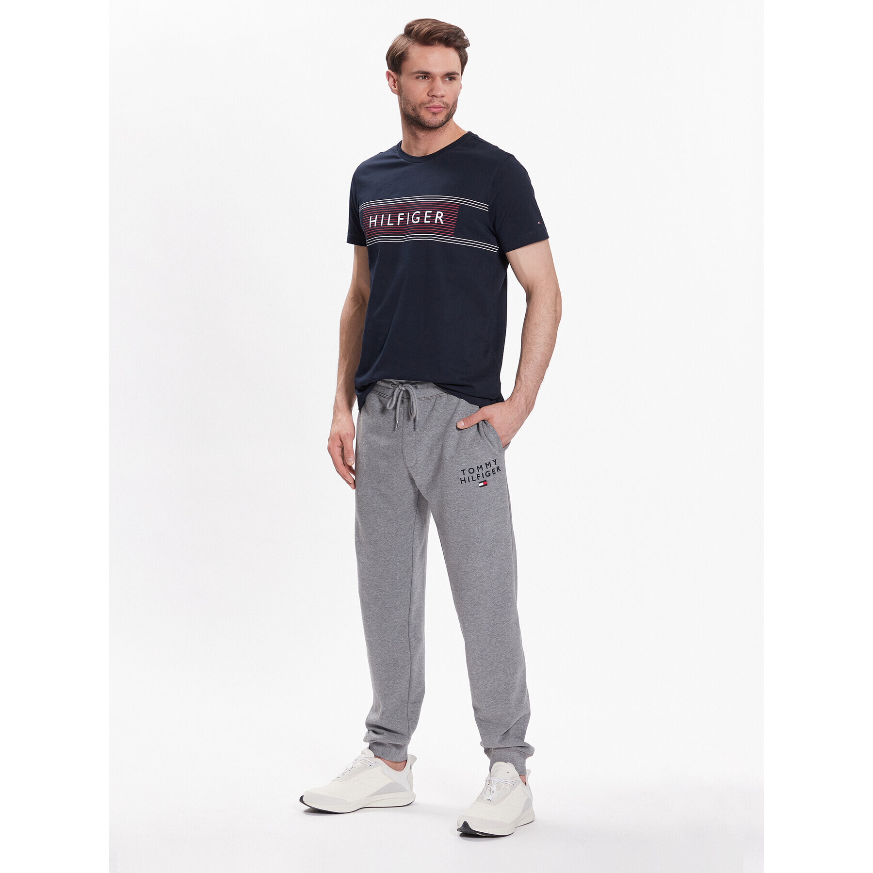 Tommy Hilfiger Тишърт Brand Love Chest MW0MW30035 Тъмносин Slim Fit - Pepit.bg