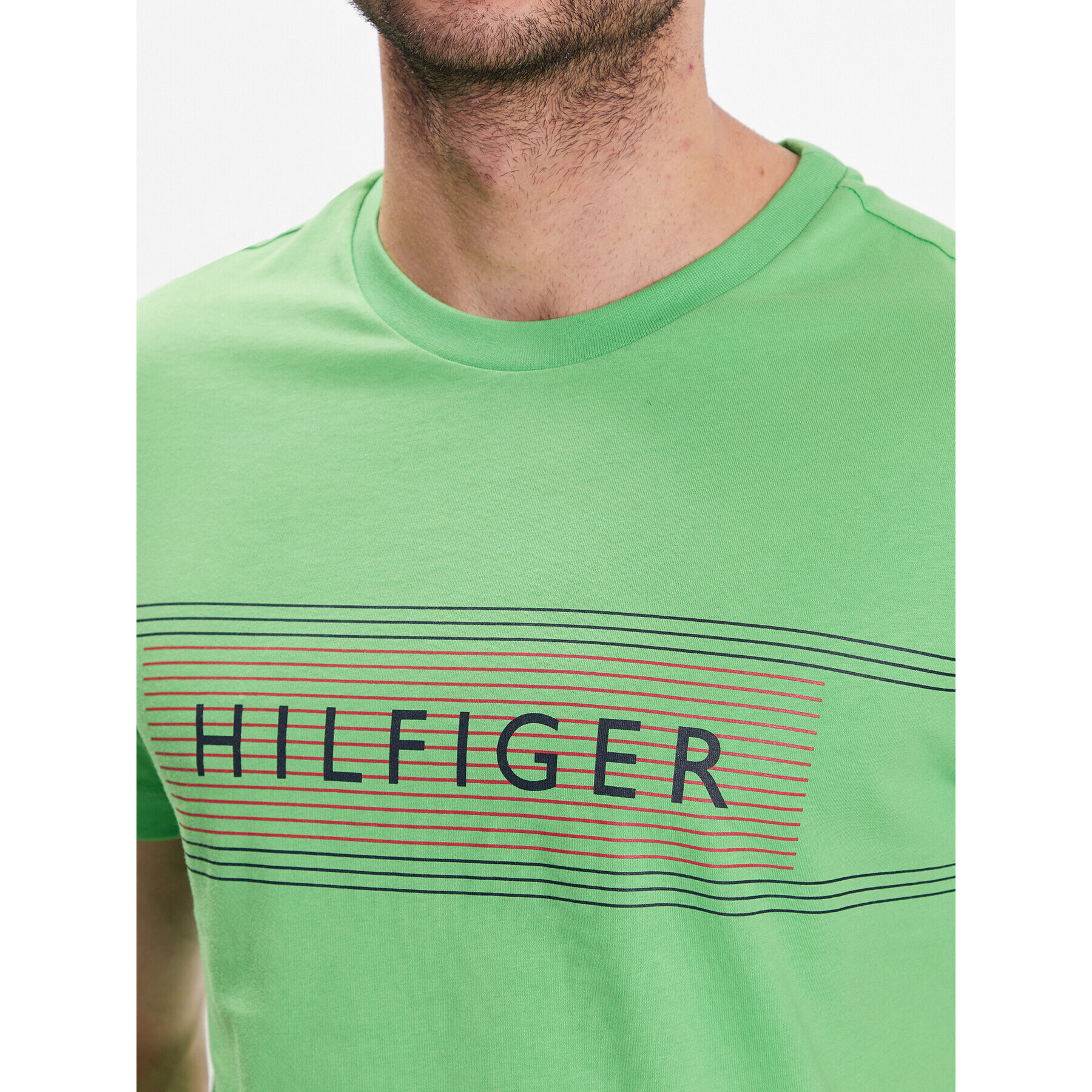 Tommy Hilfiger Тишърт Brand Love Chest MW0MW30035 Зелен Slim Fit - Pepit.bg