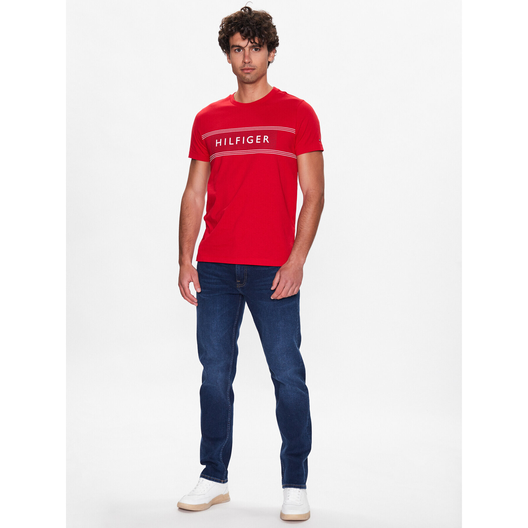 Tommy Hilfiger Тишърт Brand Love MW0MW30035 Червен Slim Fit - Pepit.bg