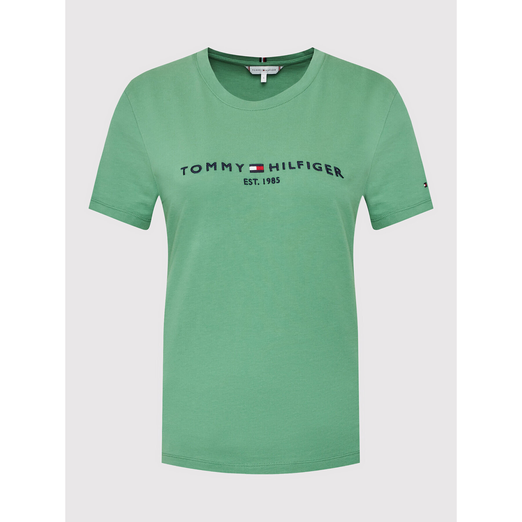 Tommy Hilfiger Тишърт C-Nk WW0WW28681 Зелен Regular Fit - Pepit.bg