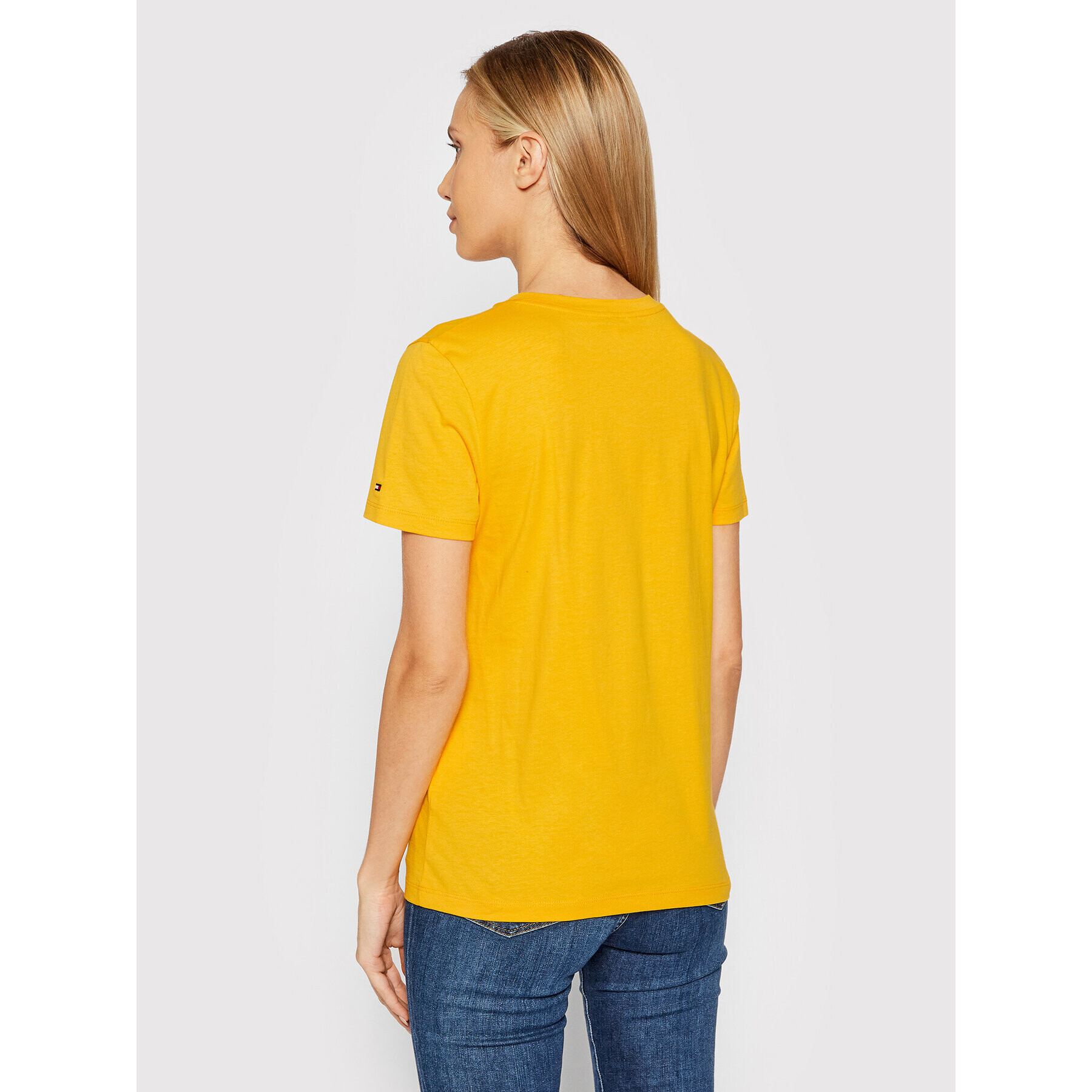 Tommy Hilfiger Тишърт C-Nk WW0WW28681 Жълт Regular Fit - Pepit.bg