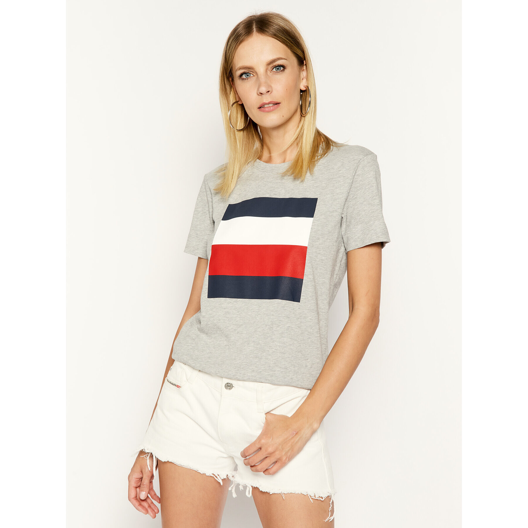 Tommy Hilfiger Тишърт Cathy WW0WW25179 Сив Regular Fit - Pepit.bg