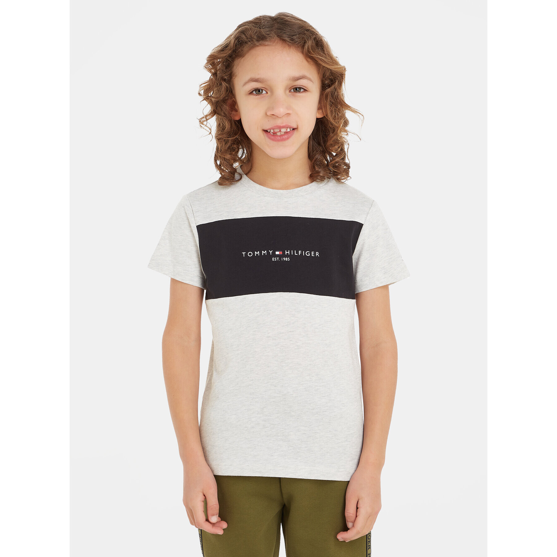 Tommy Hilfiger Тишърт Colorblock KB0KB08552 M Сив Regular Fit - Pepit.bg
