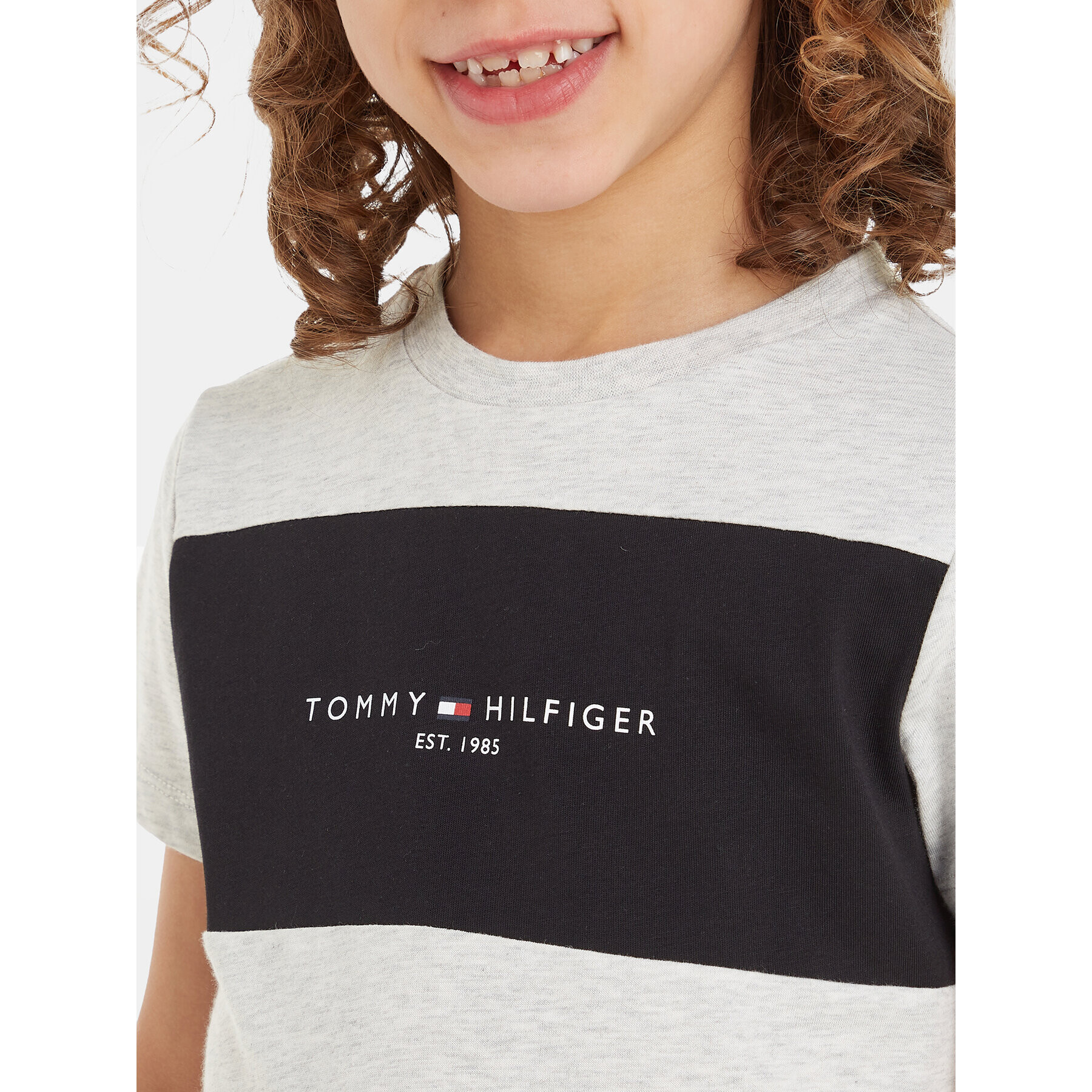 Tommy Hilfiger Тишърт Colorblock KB0KB08552 M Сив Regular Fit - Pepit.bg