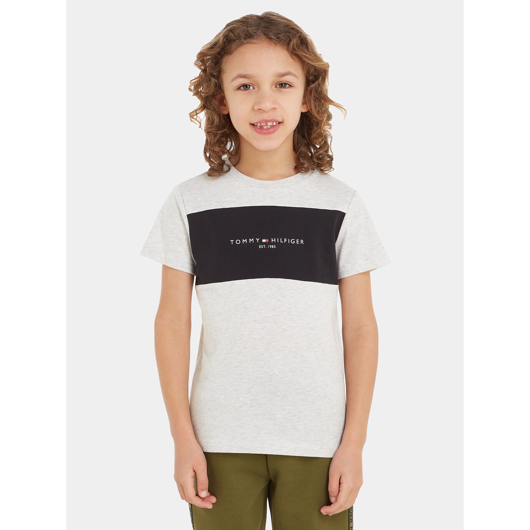 Tommy Hilfiger Тишърт Colorblock KB0KB08552 S Сив Regular Fit - Pepit.bg