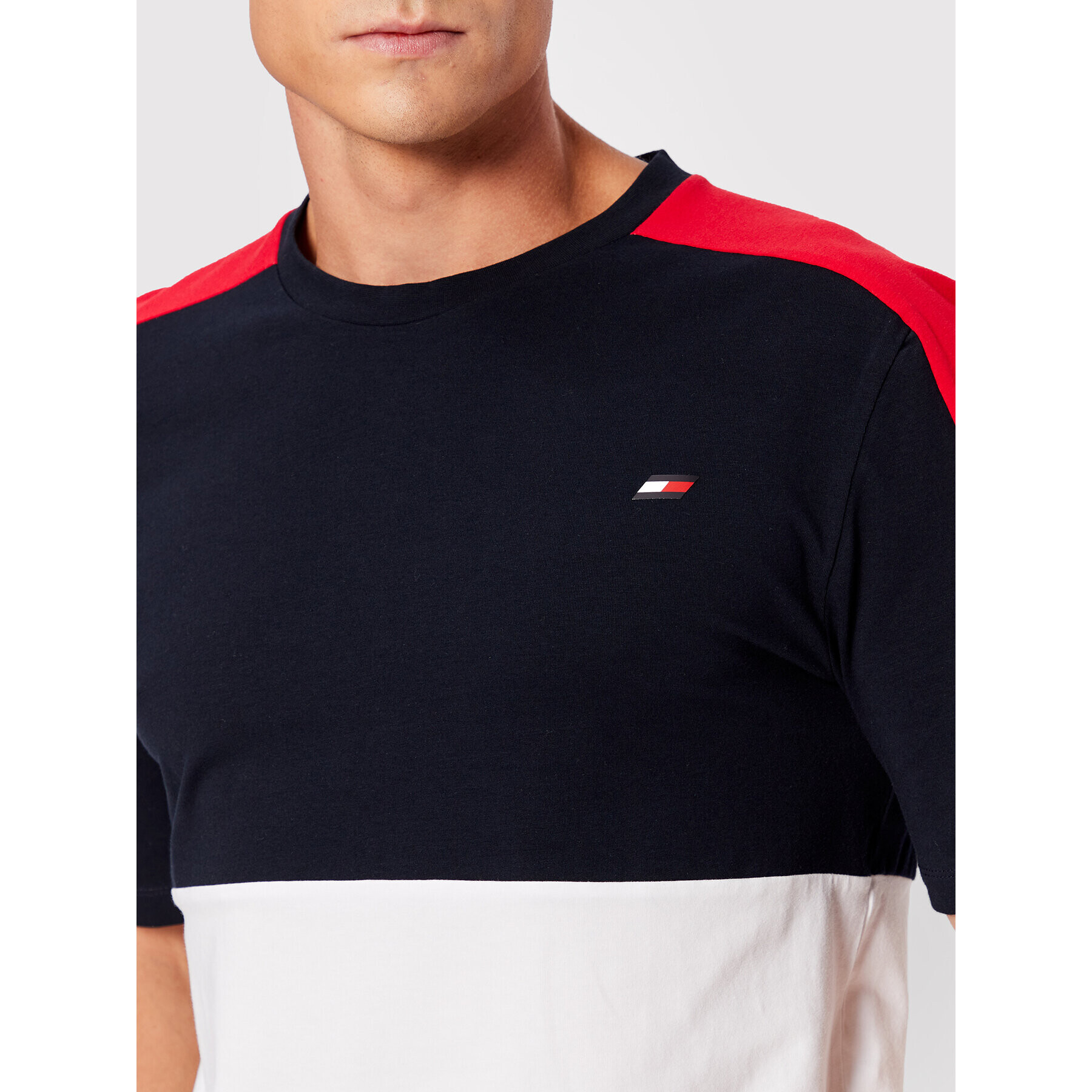 Tommy Hilfiger Тишърт Colorblocked MW0MW26782 Тъмносин Regular Fit - Pepit.bg