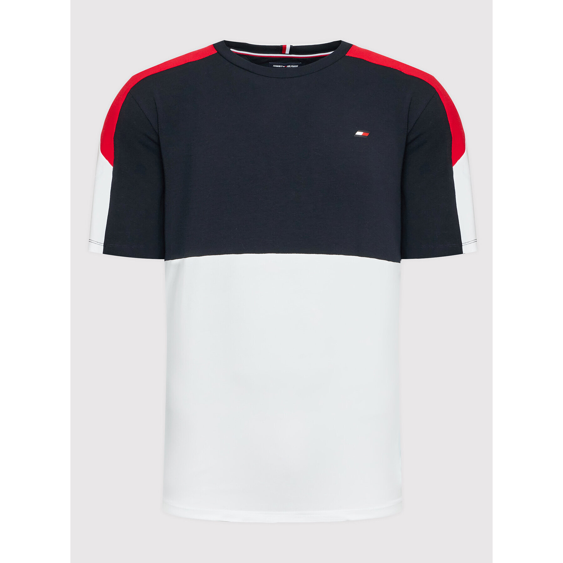 Tommy Hilfiger Тишърт Colorblocked MW0MW26782 Тъмносин Regular Fit - Pepit.bg