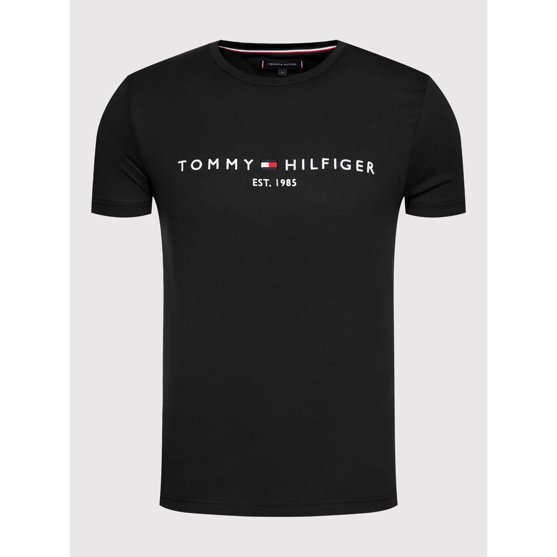 Tommy Hilfiger Тишърт Core Logo Tee MW0MW11465 Черен Slim Fit - Pepit.bg