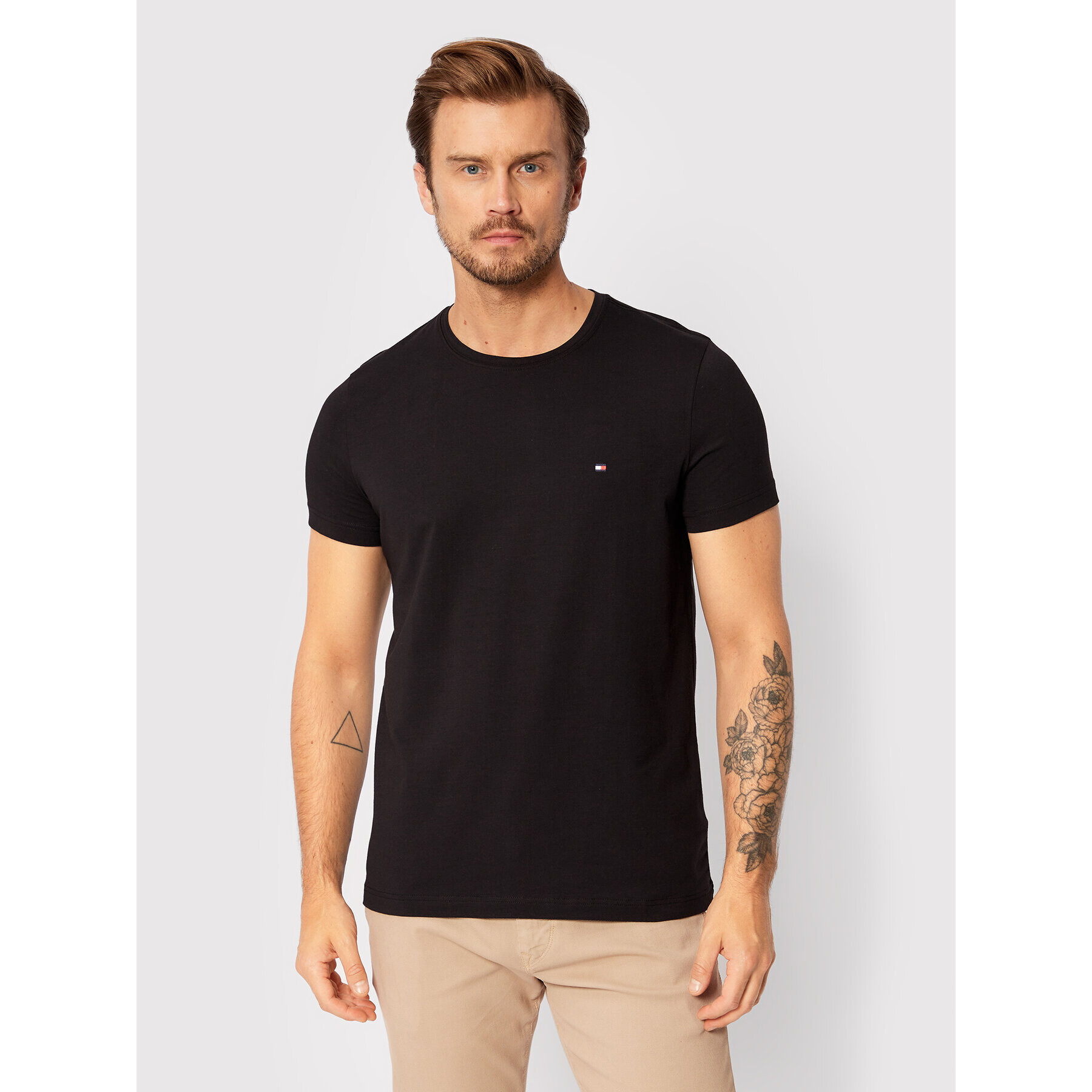 Tommy Hilfiger Тишърт Core Stretch MW0MW27539 Черен Slim Fit - Pepit.bg