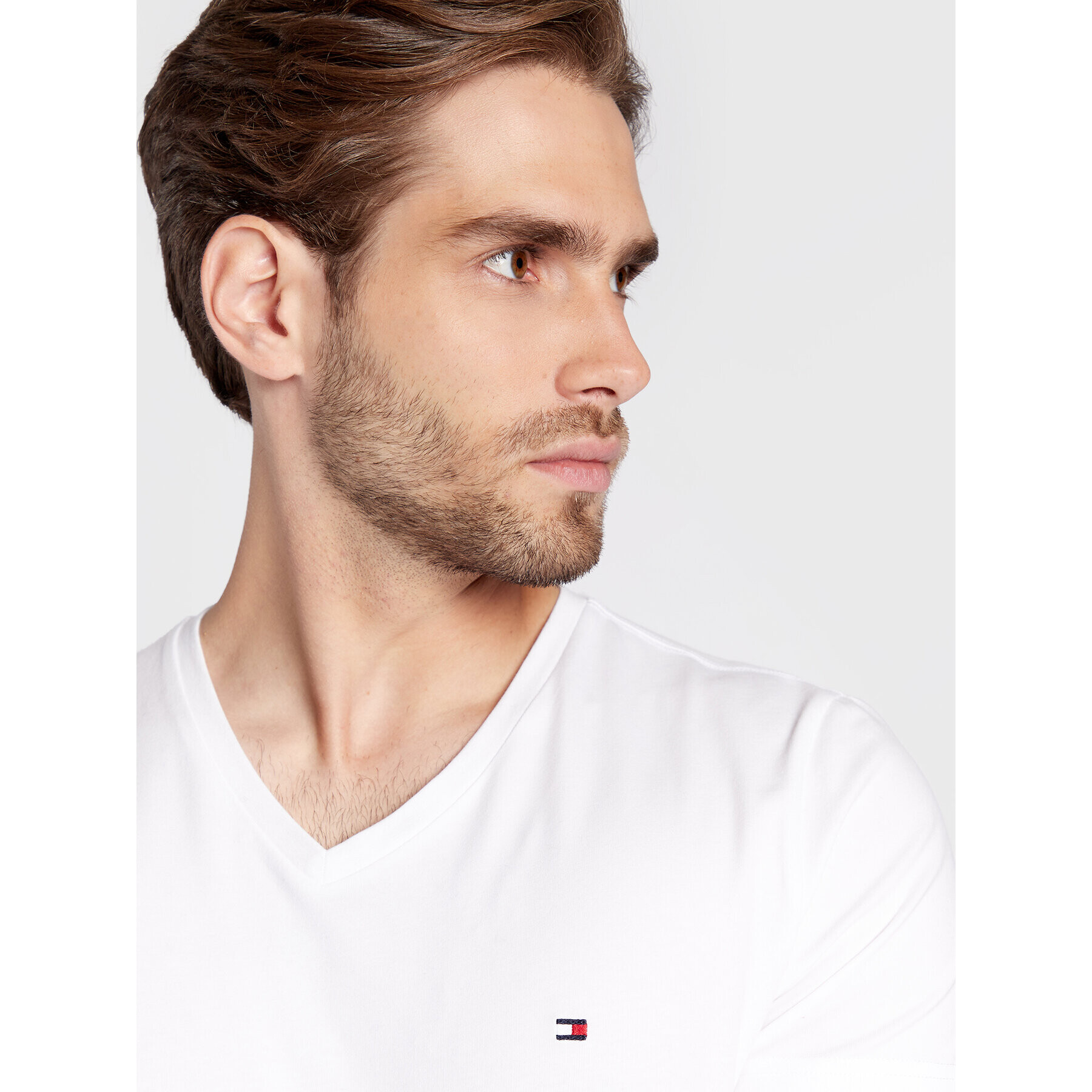 Tommy Hilfiger Тишърт Core Stretch MW0MW27540 Бял Slim Fit - Pepit.bg