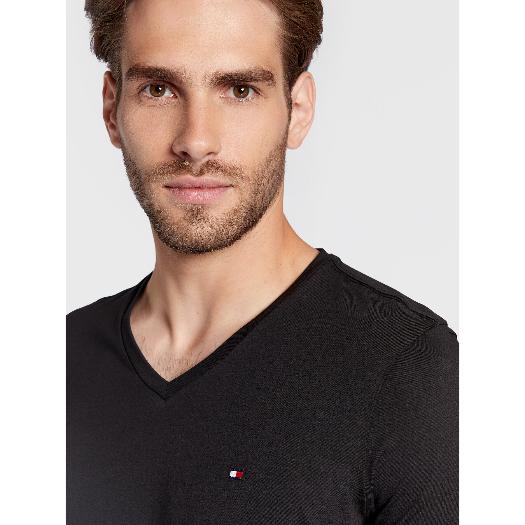 Tommy Hilfiger Тишърт Core Stretch MW0MW27540 Черен Slim Fit - Pepit.bg