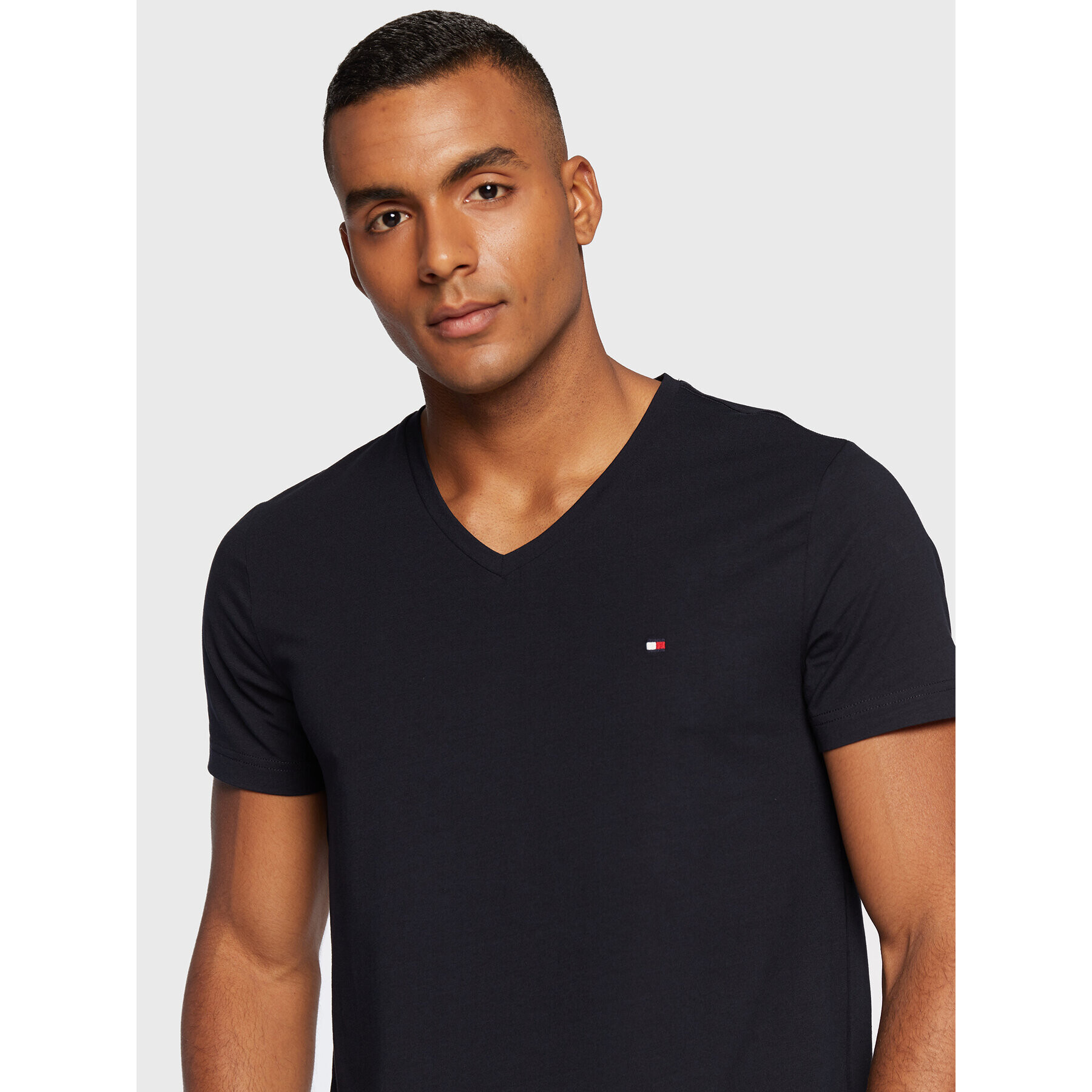 Tommy Hilfiger Тишърт Core Stretch MW0MW27540 Тъмносин Slim Fit - Pepit.bg