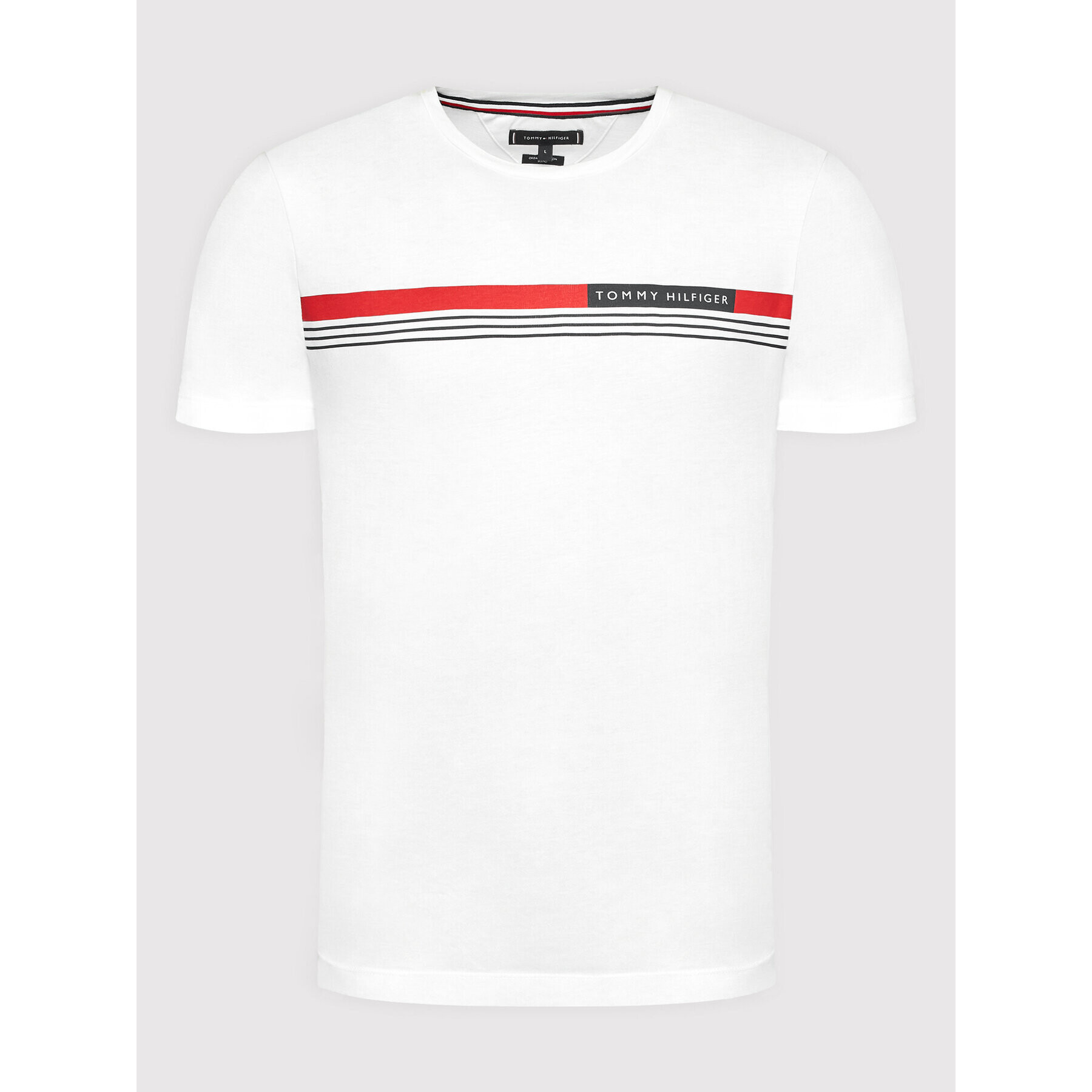 Tommy Hilfiger Тишърт Corp Chest Front Logo MW0MW24558 Бял Regular Fit - Pepit.bg