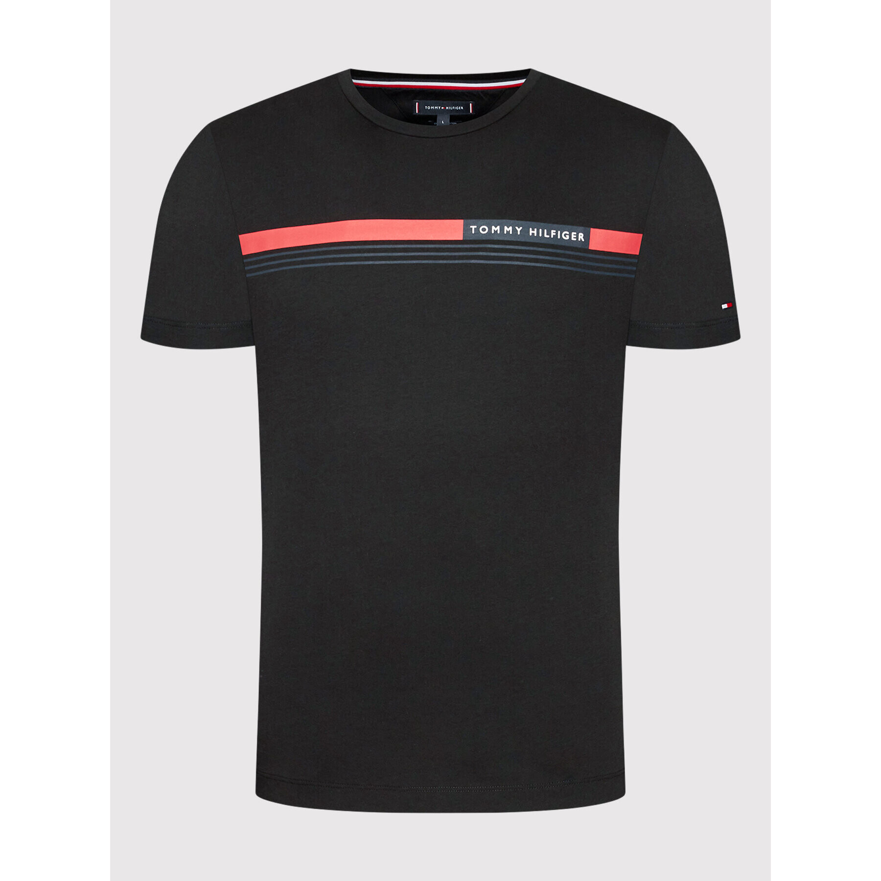 Tommy Hilfiger Тишърт Corp Chest Front Logo MW0MW24558 Черен Regular Fit - Pepit.bg