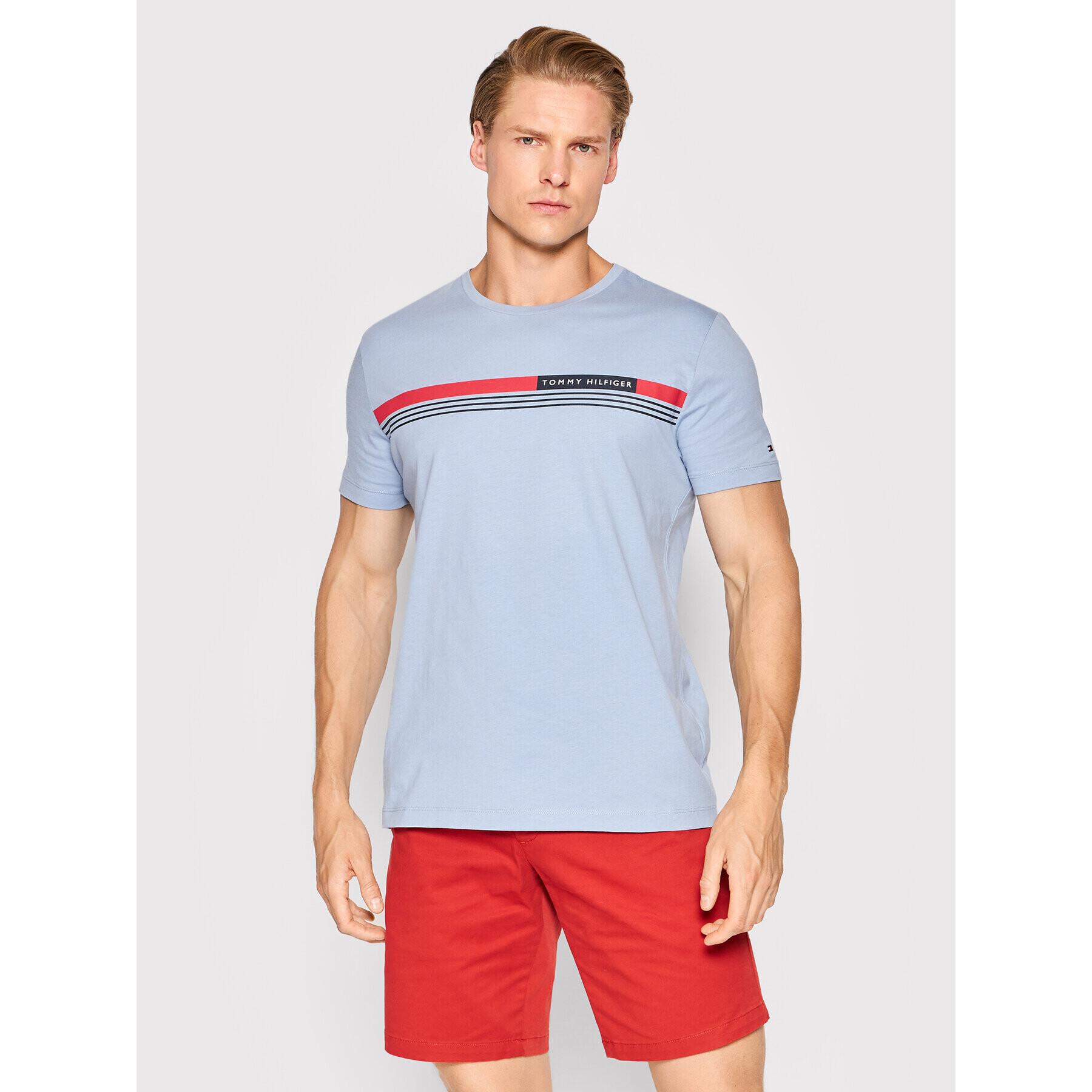 Tommy Hilfiger Тишърт Corp Chest Front Logo MW0MW24558 Син Regular Fit - Pepit.bg