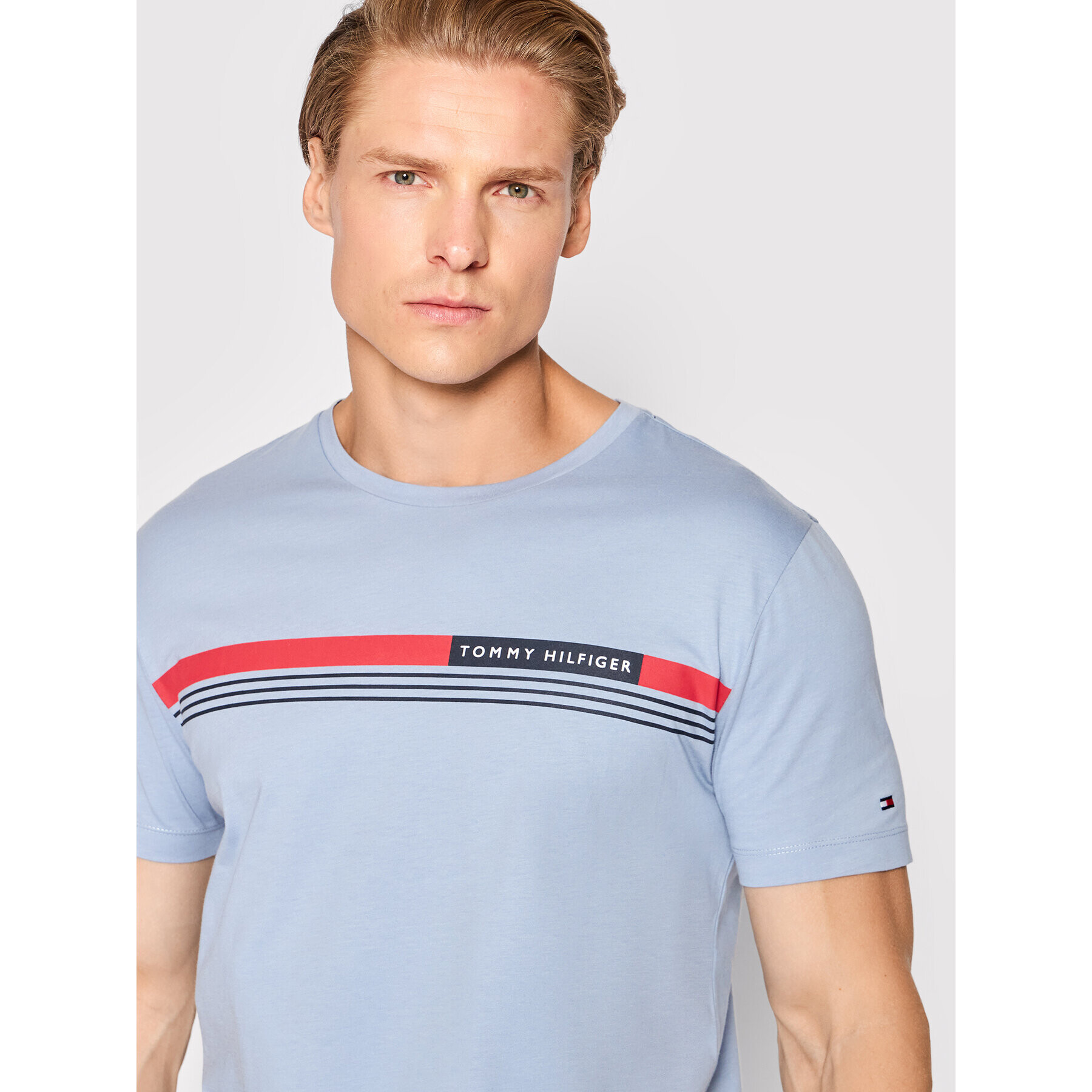 Tommy Hilfiger Тишърт Corp Chest Front Logo MW0MW24558 Син Regular Fit - Pepit.bg