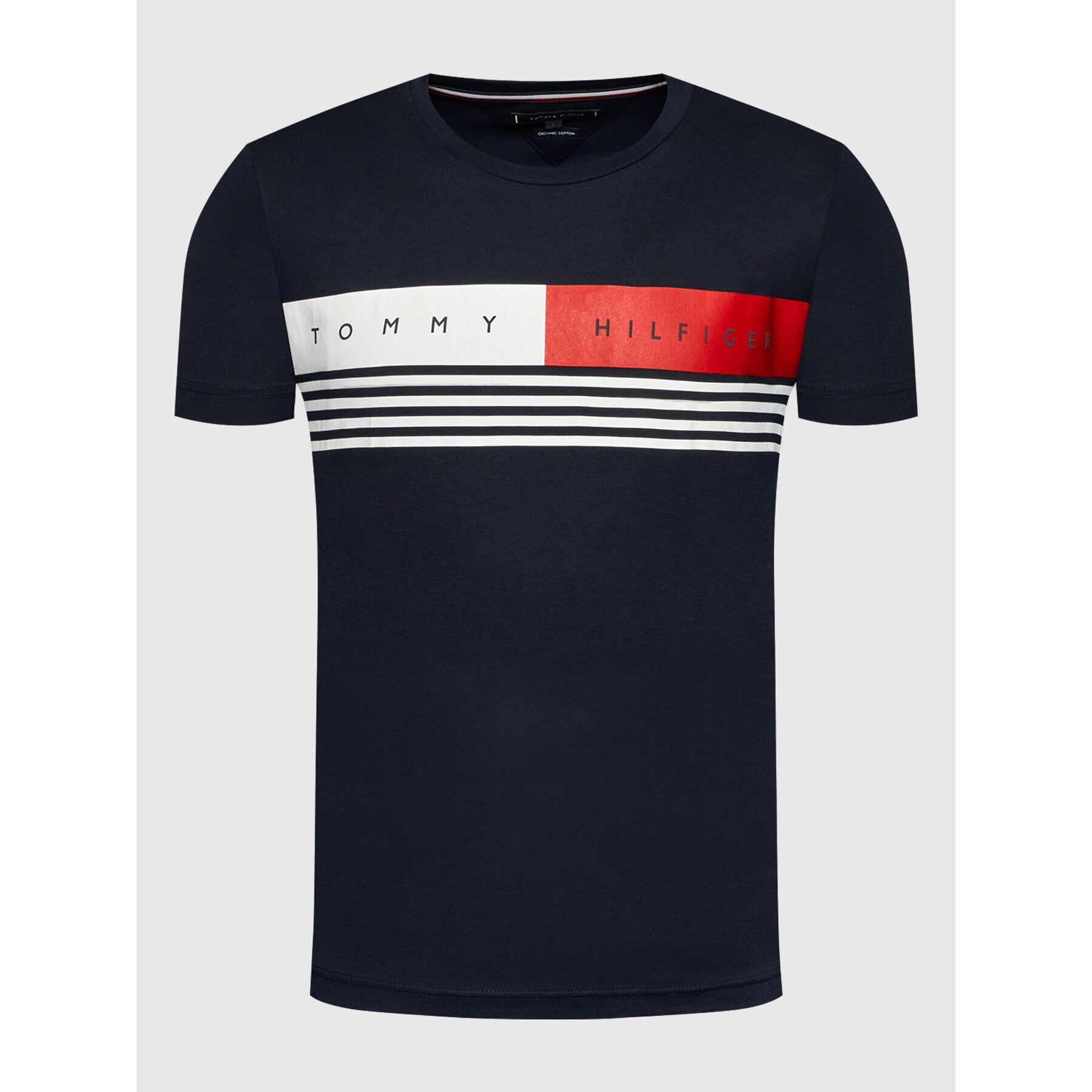 Tommy Hilfiger Тишърт Corp Chest Stripe MW0MW20327 Тъмносин Regular Fit - Pepit.bg