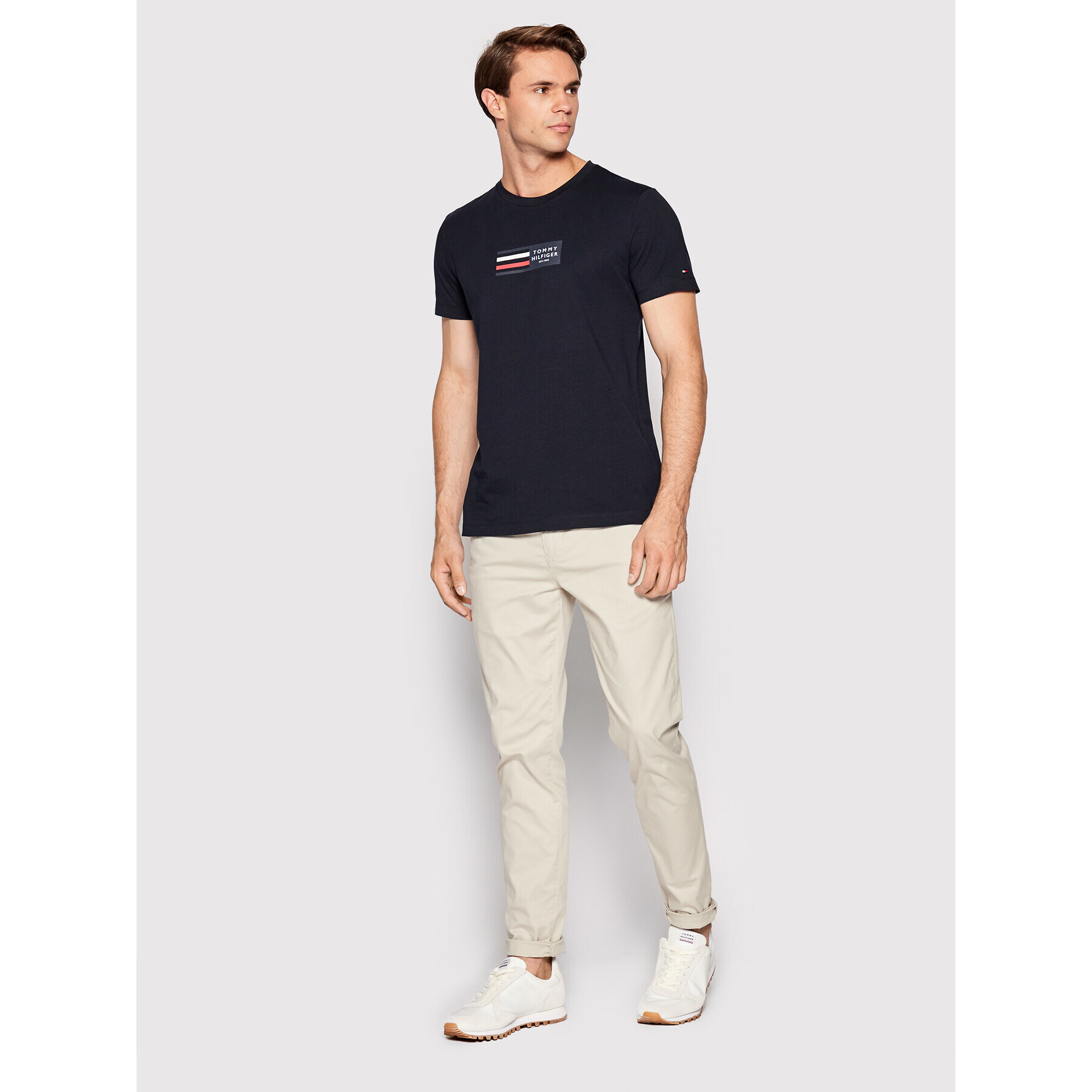 Tommy Hilfiger Тишърт Corp Graphic MW0MW25761 Тъмносин Slim Fit - Pepit.bg