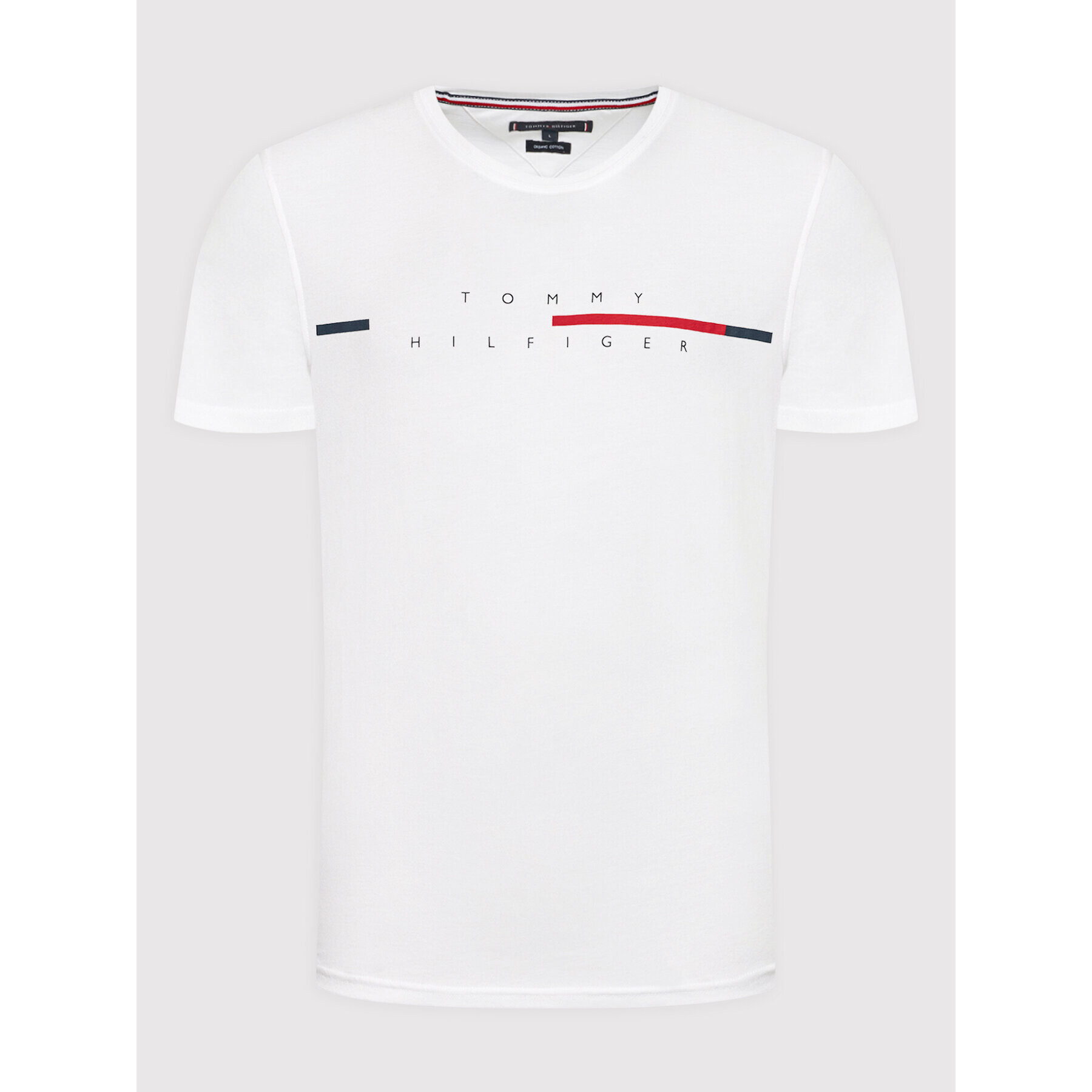 Tommy Hilfiger Тишърт Corp Split Logo MW0MW22128 Бял Regular Fit - Pepit.bg