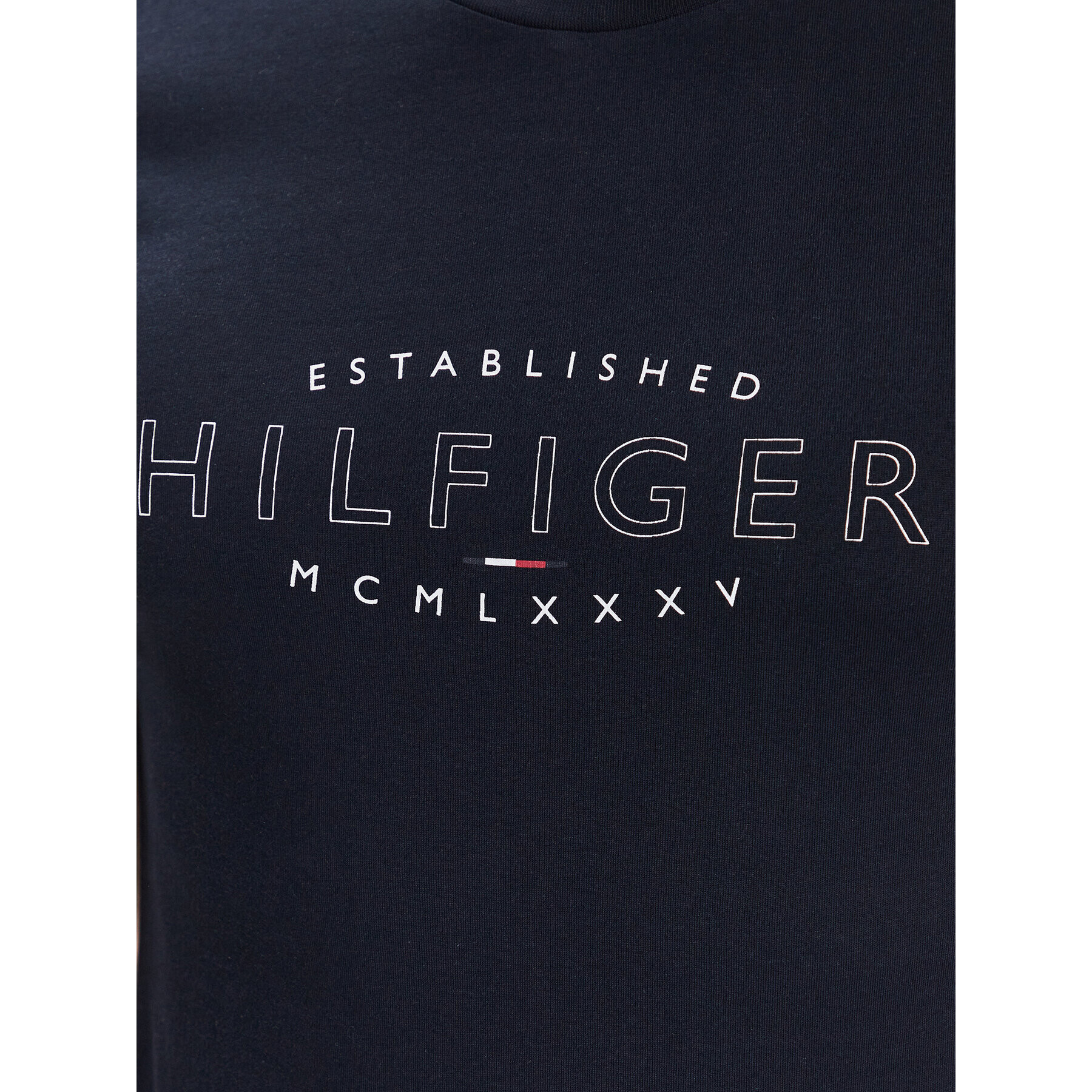 Tommy Hilfiger Тишърт Curve Logo MW0MW30034 Тъмносин Slim Fit - Pepit.bg