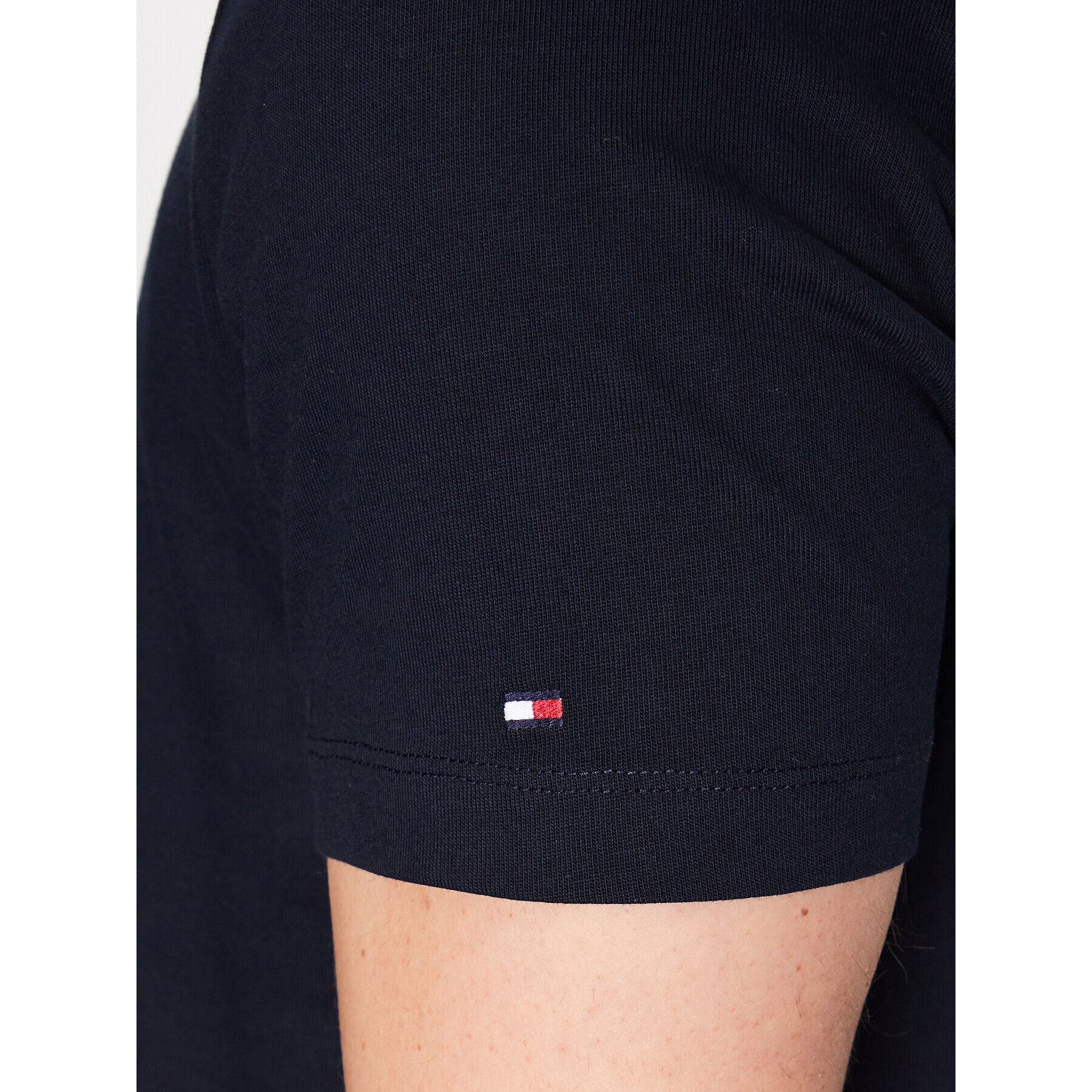 Tommy Hilfiger Тишърт Curved Monogram MW0MW30043 Тъмносин Regular Fit - Pepit.bg