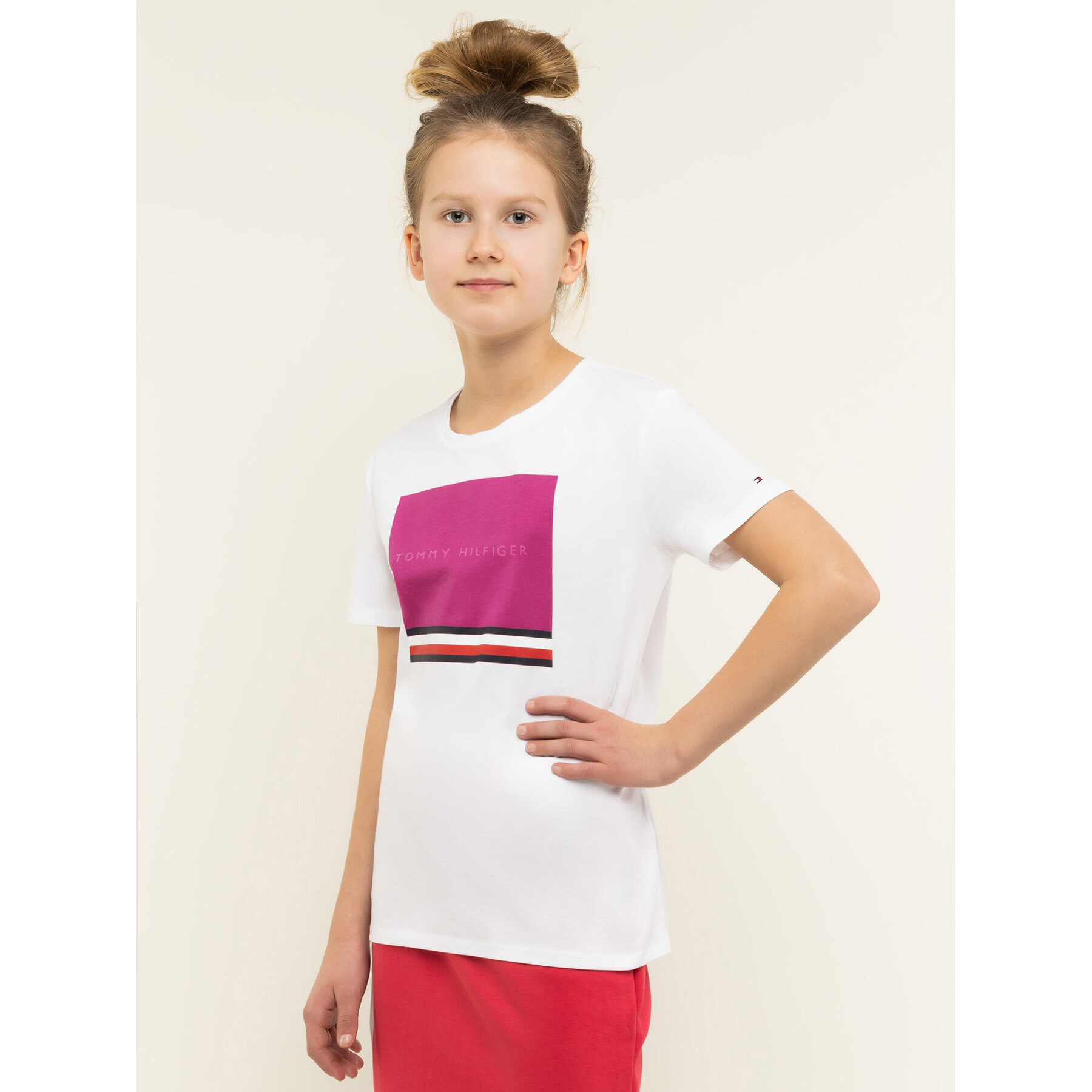 Tommy Hilfiger Тишърт Dg Tee 06 Ww Summer KG0KG04465 D Бял Regular Fit - Pepit.bg