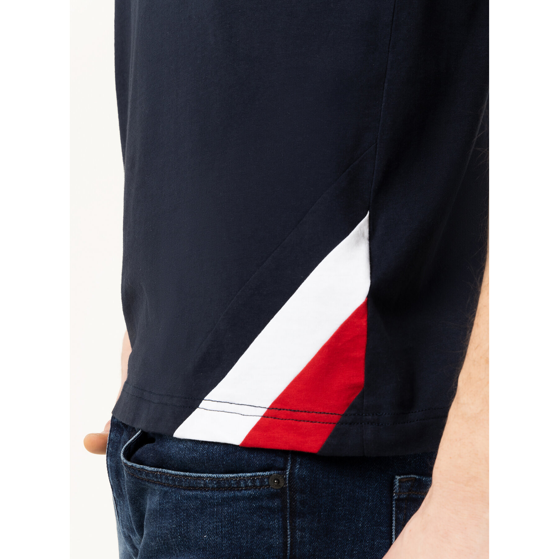 Tommy Hilfiger Тишърт Diagonal Gs MW0MW12526 Тъмносин Regular Fit - Pepit.bg