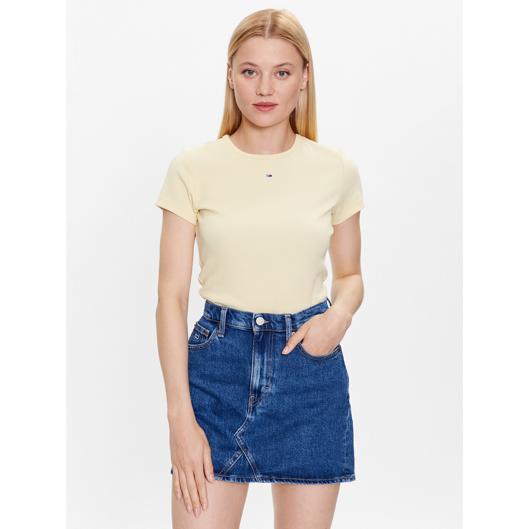 Tommy Hilfiger Тишърт DW0DW14876 Жълт Regular Fit - Pepit.bg