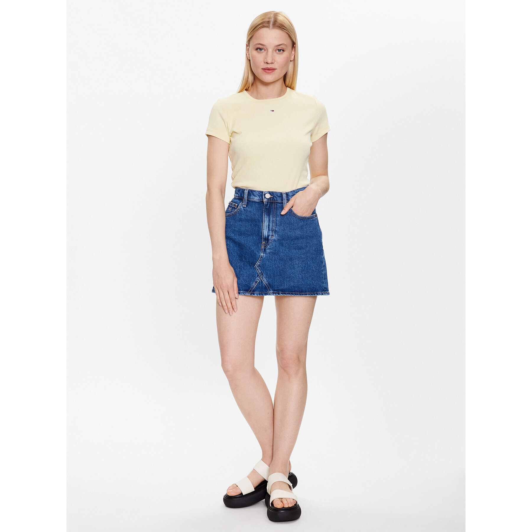 Tommy Hilfiger Тишърт DW0DW14876 Жълт Regular Fit - Pepit.bg