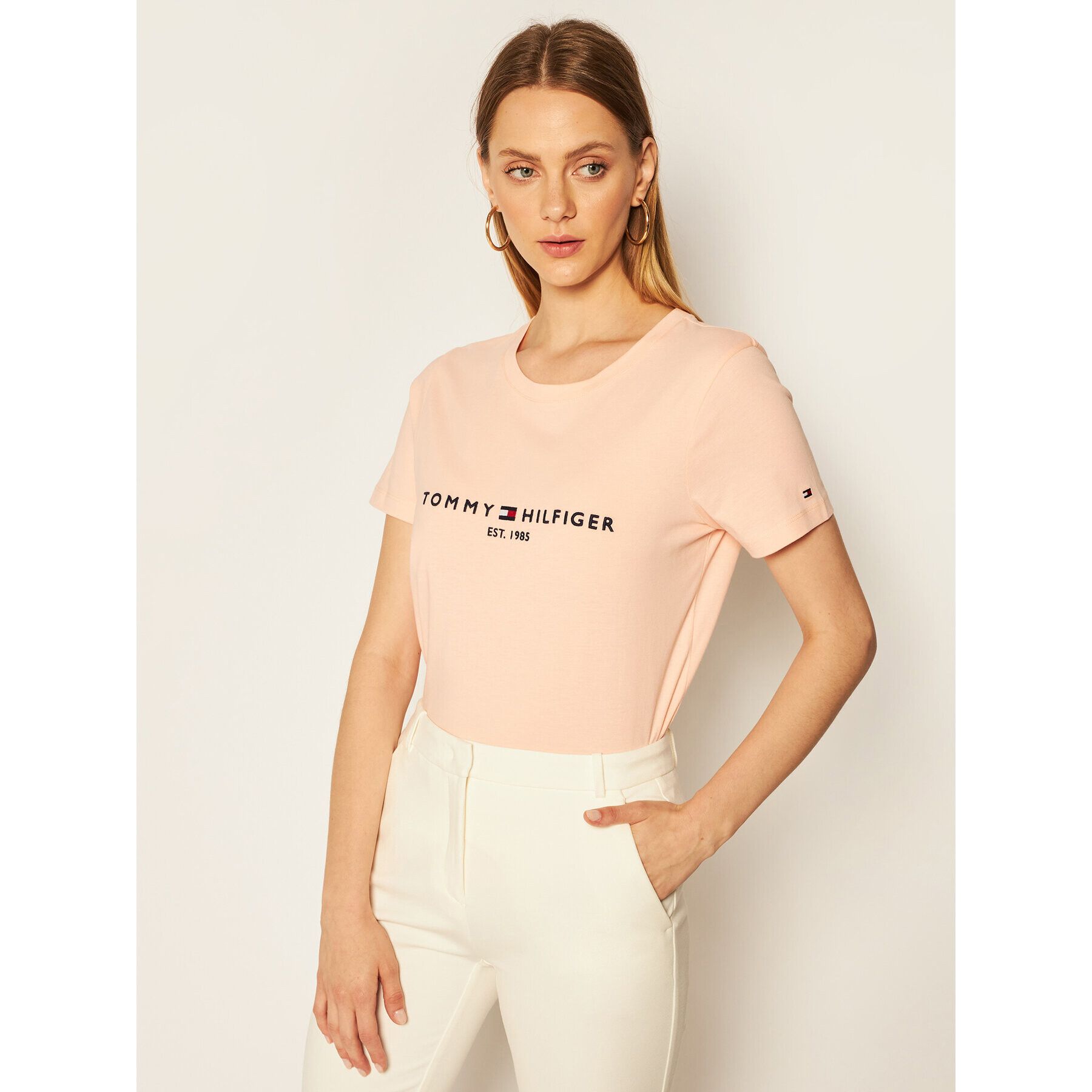 Tommy Hilfiger Тишърт Ess WW0WW28681 Розов Regular Fit - Pepit.bg