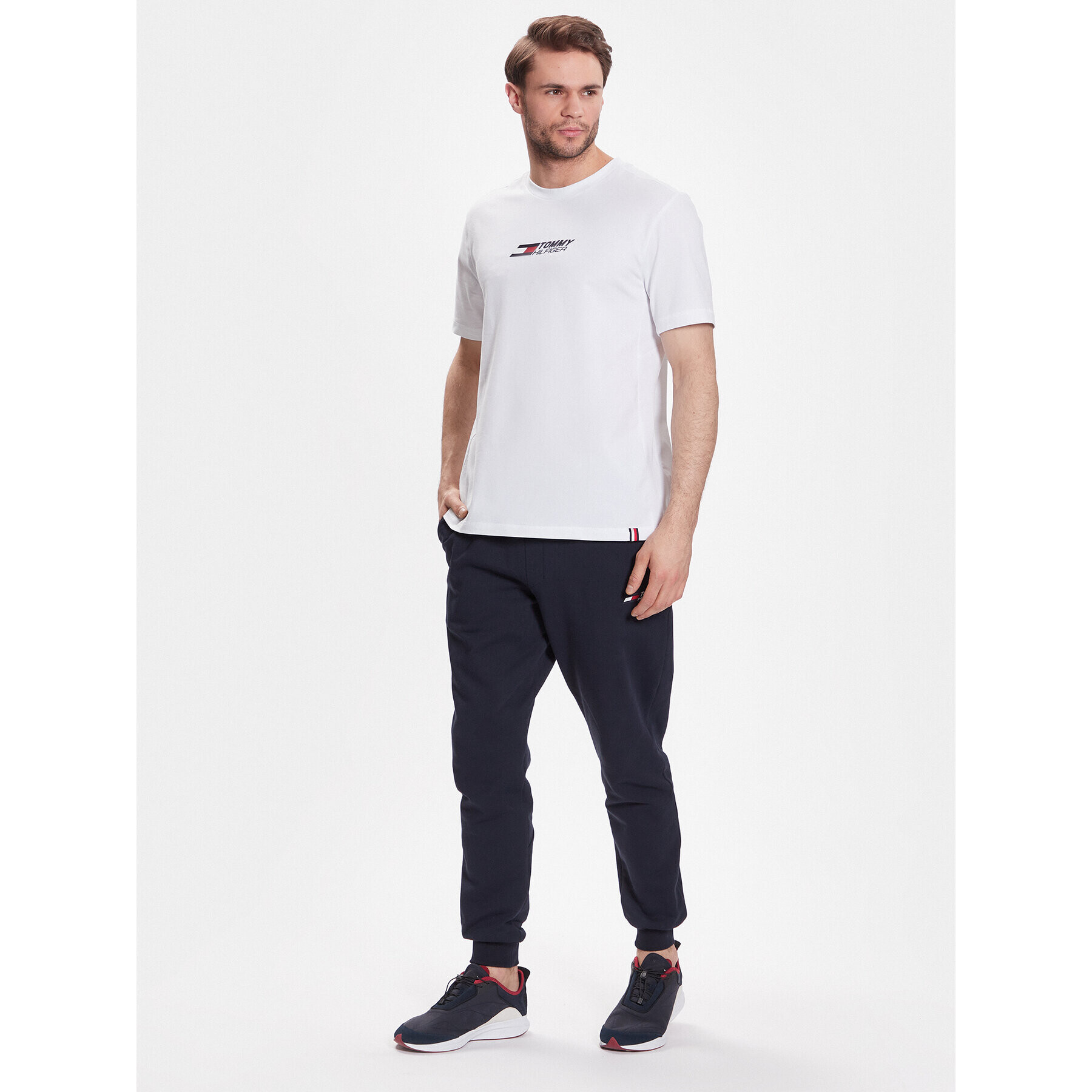 Tommy Hilfiger Тишърт Essential Big Logo MW0MW30437 Бял Regular Fit - Pepit.bg