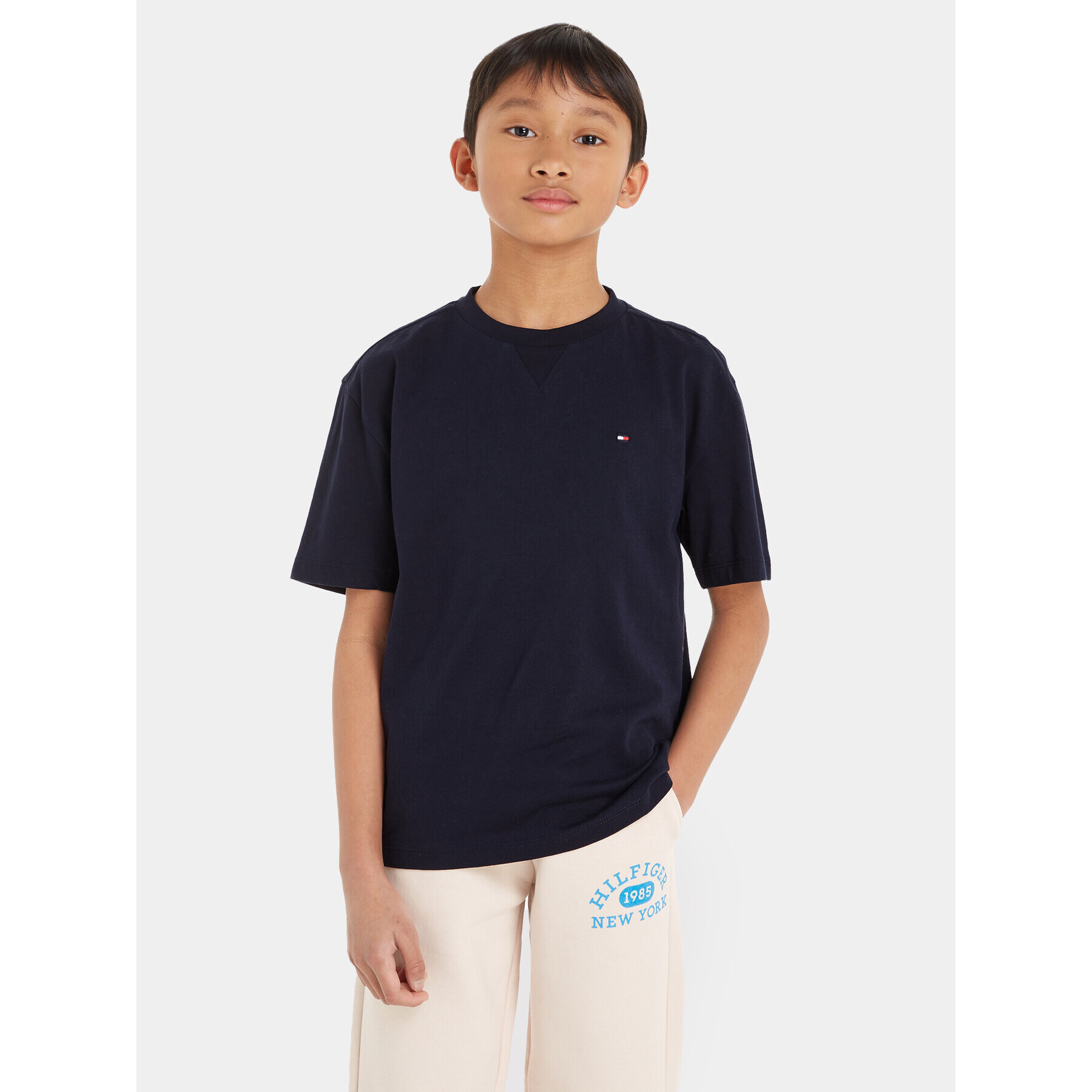 Tommy Hilfiger Тишърт Essential KB0KB08575 M Тъмносин Regular Fit - Pepit.bg