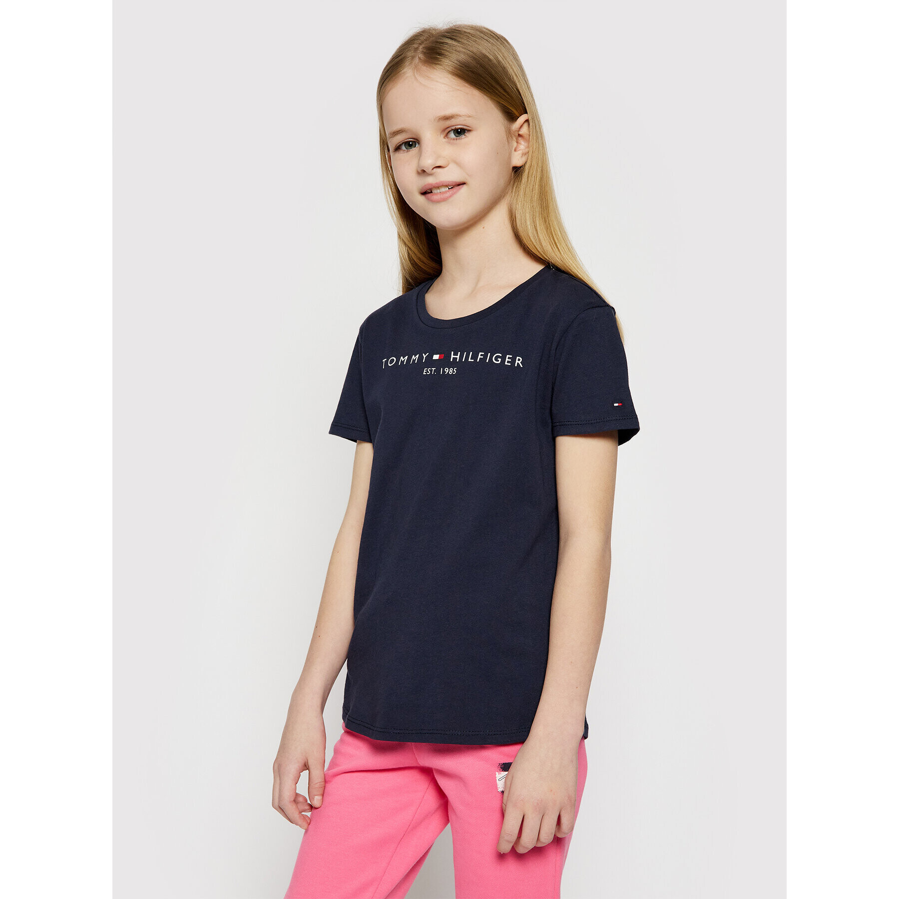 Tommy Hilfiger Тишърт Essential KG0KG05242 D Тъмносин Regular Fit - Pepit.bg