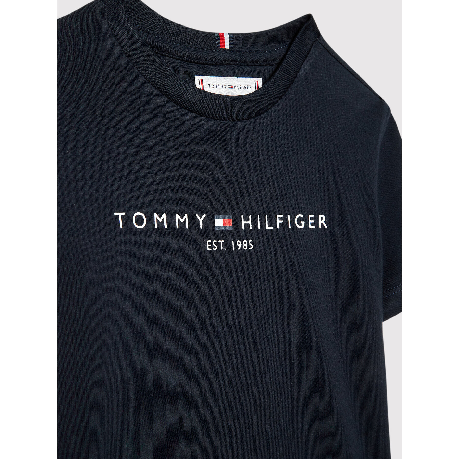 Tommy Hilfiger Тишърт Essential KS0KS00201 Тъмносин Regular Fit - Pepit.bg