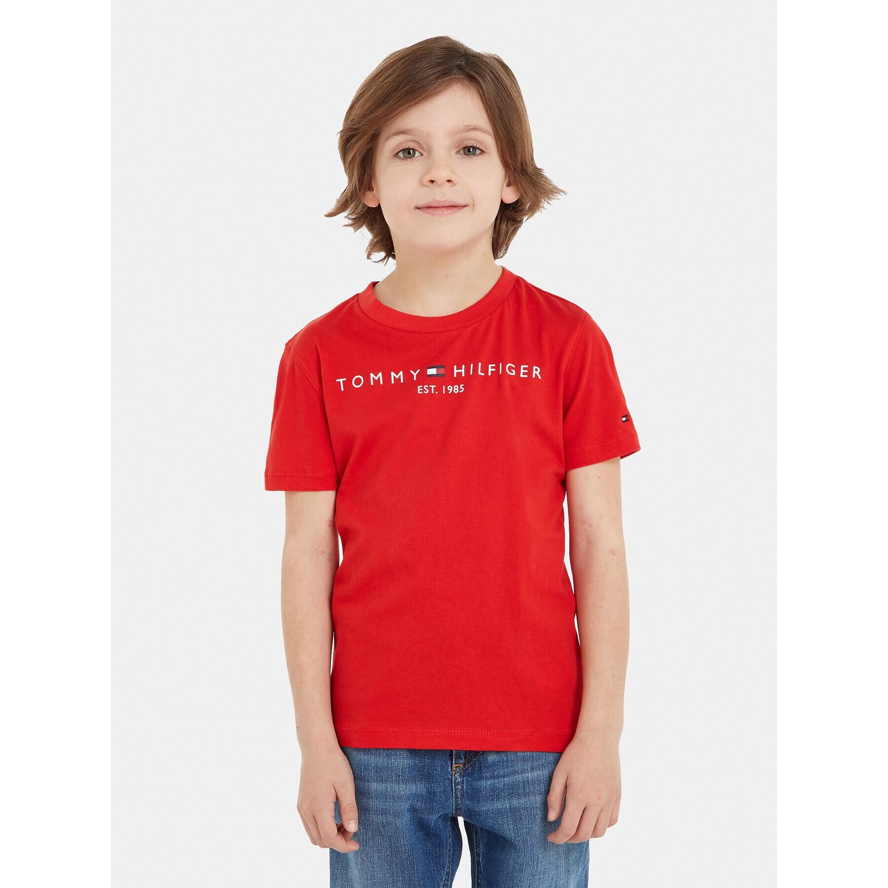 Tommy Hilfiger Тишърт Essential KS0KS00210 S Червен Regular Fit - Pepit.bg